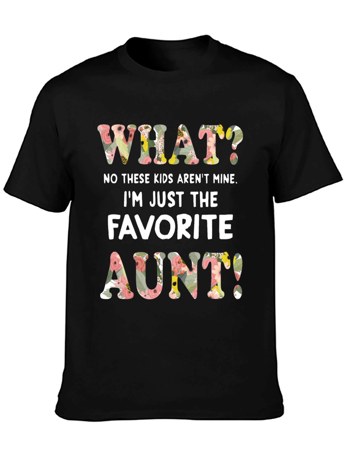 Black Favorite Aunt Floral Graphic Tee view 3