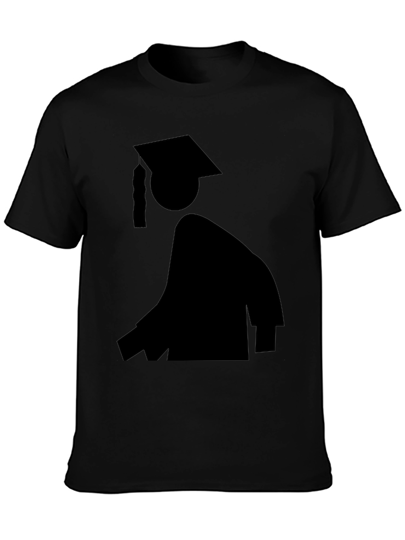 Black Graduation Silhouette Black T-Shirt view 3