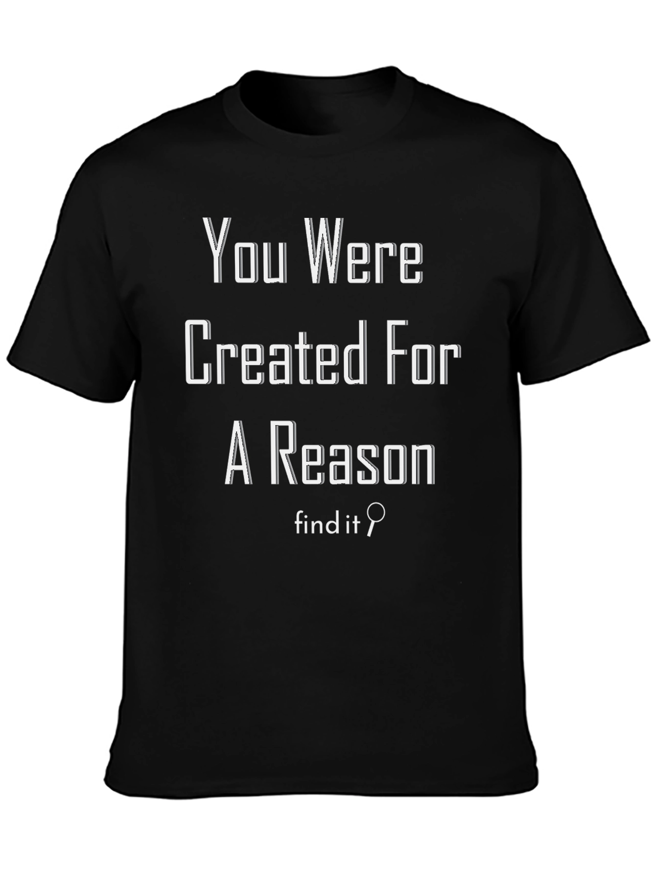 Black Inspirational Graphic Tee - You Were Created For A Reason view 3