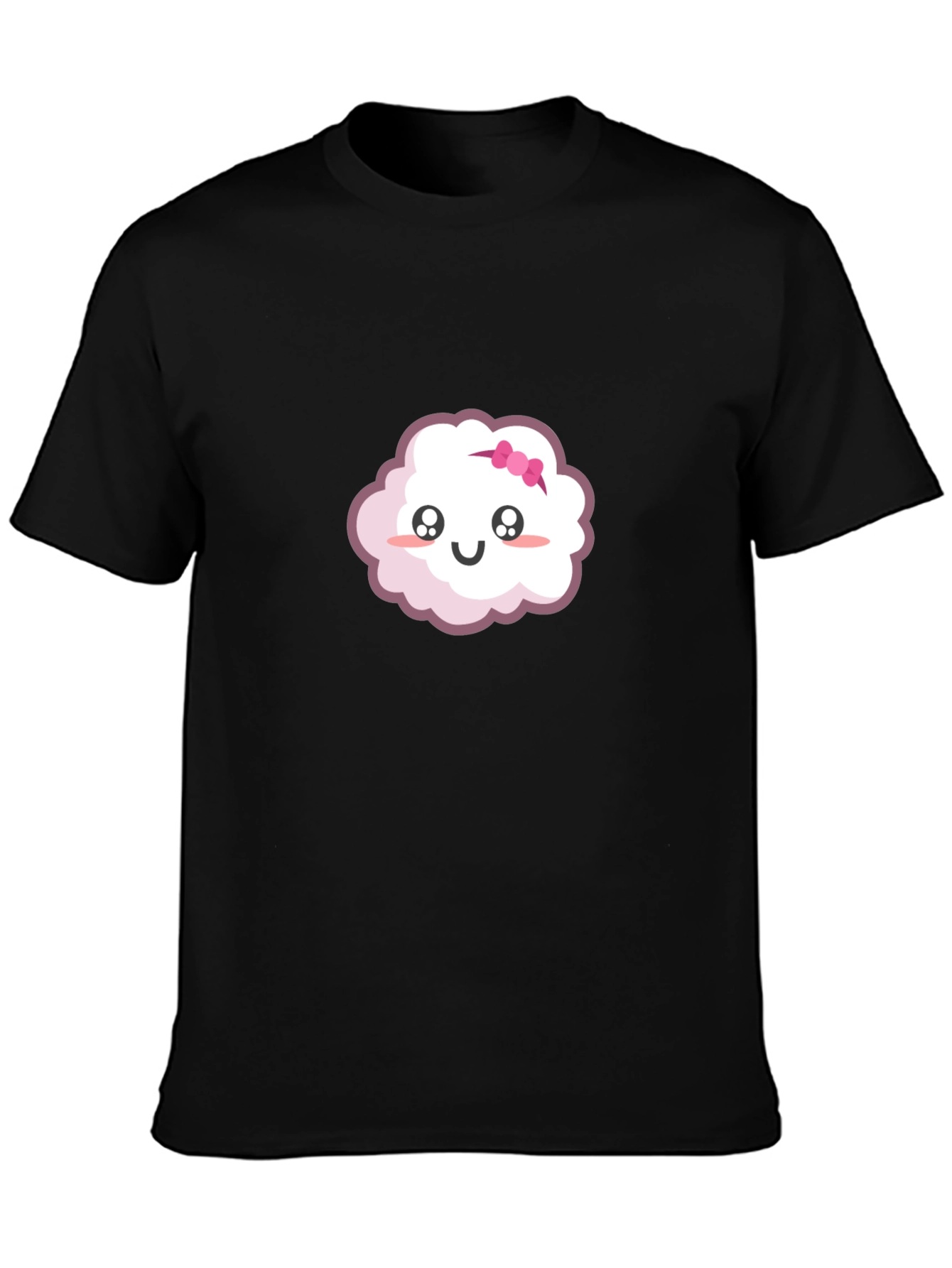 Black Cute Cloud Cartoon Graphic T-Shirt view 3
