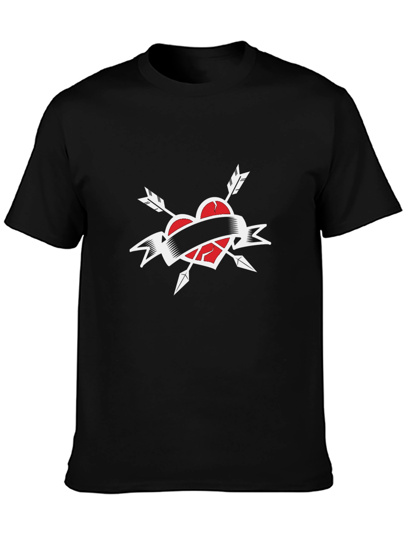 Black Broken Heart Arrow T-Shirt - Black view 3