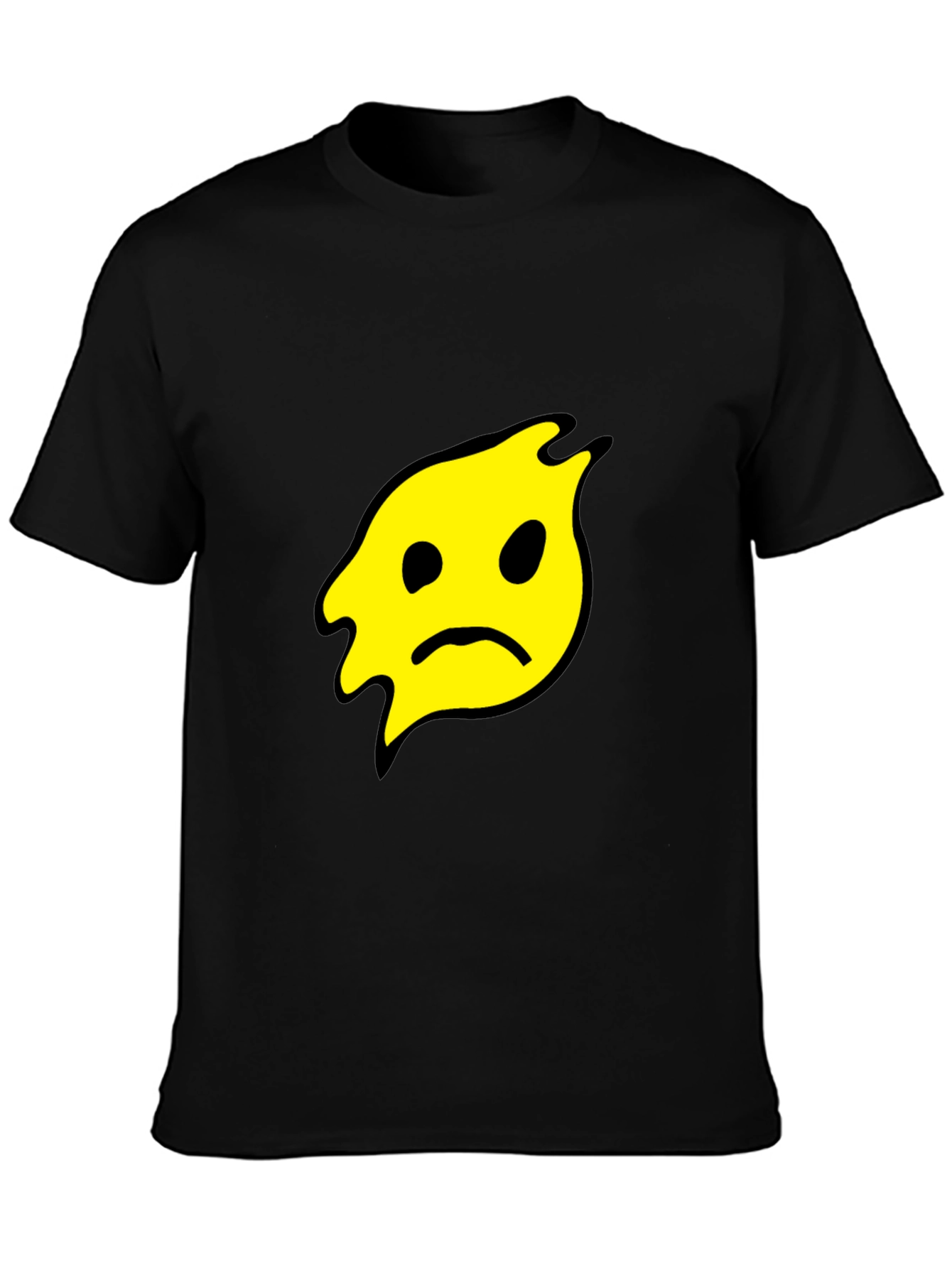 Black Sad Blob Graphic Tee - Black Unisex T-Shirt view 3