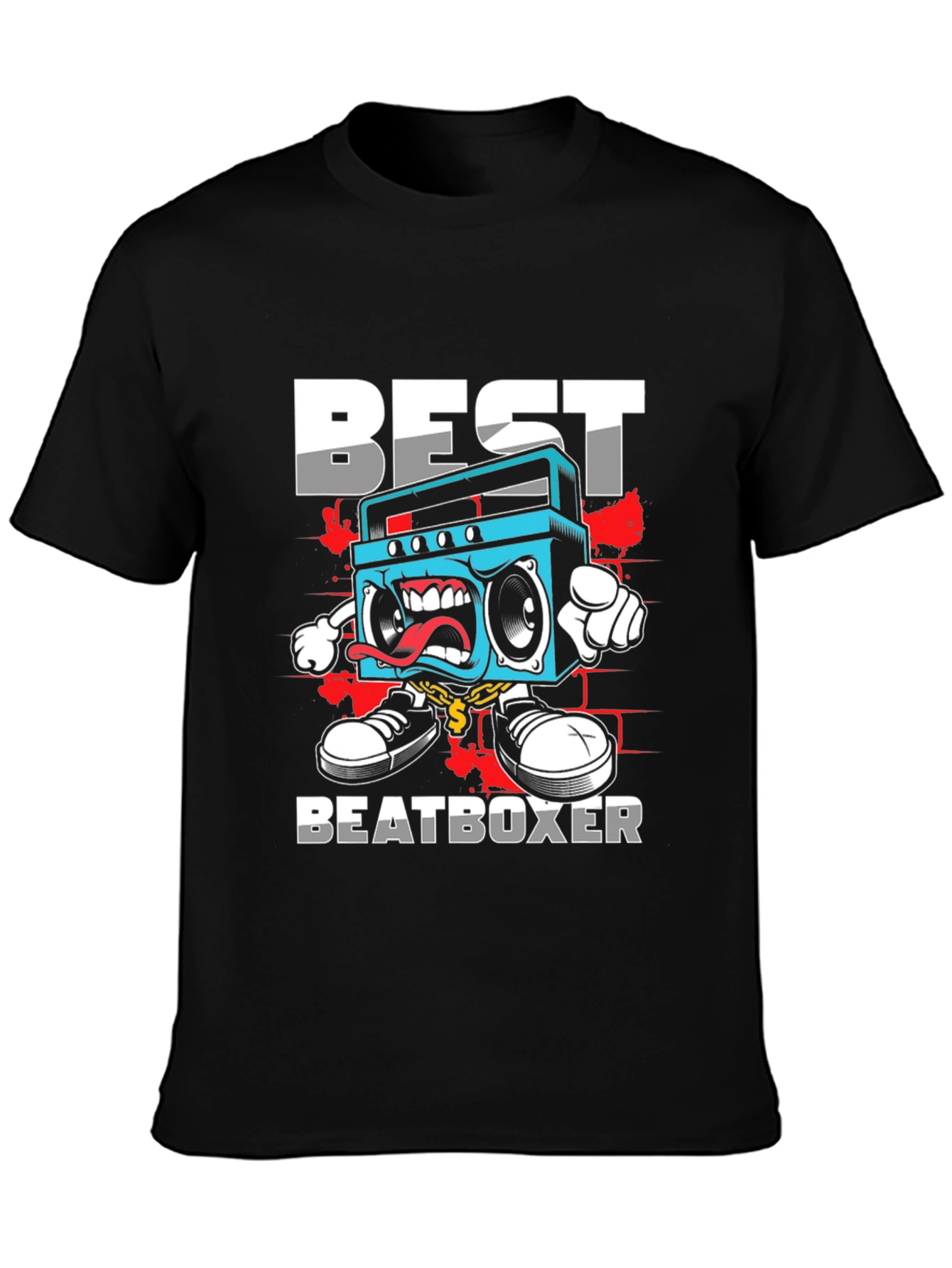 Black Best Beatboxer Boombox Graphic Tee view 3