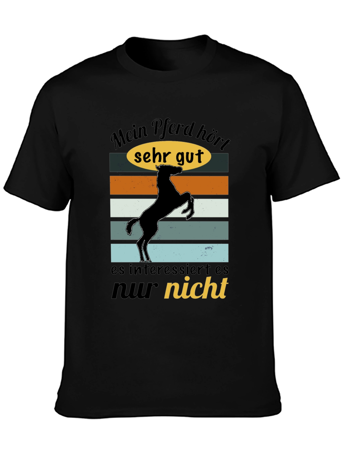 Black Mein Pferd Hört Shirt view 3