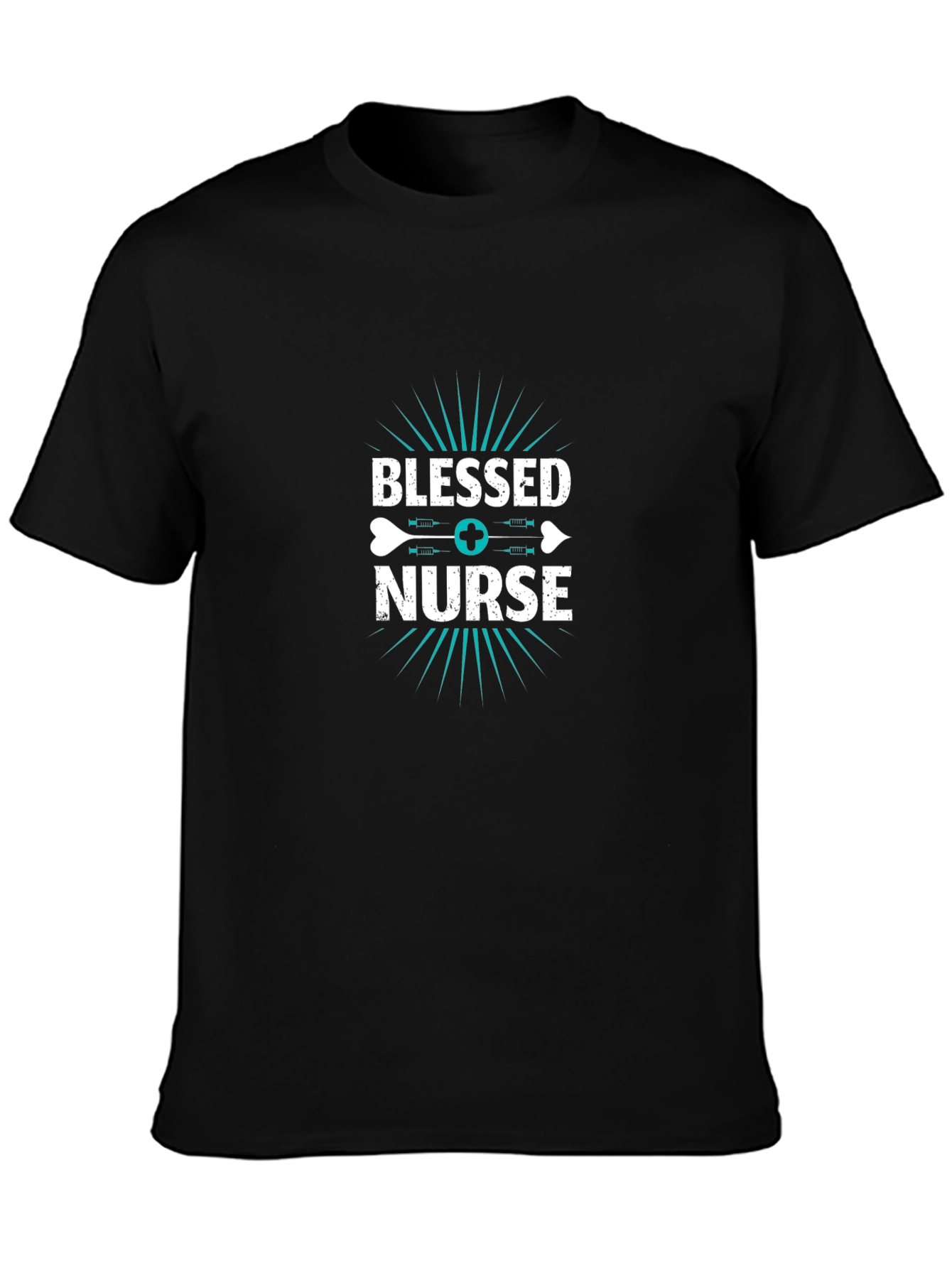 Black Blessed Nurse Graphic T-Shirt view 3