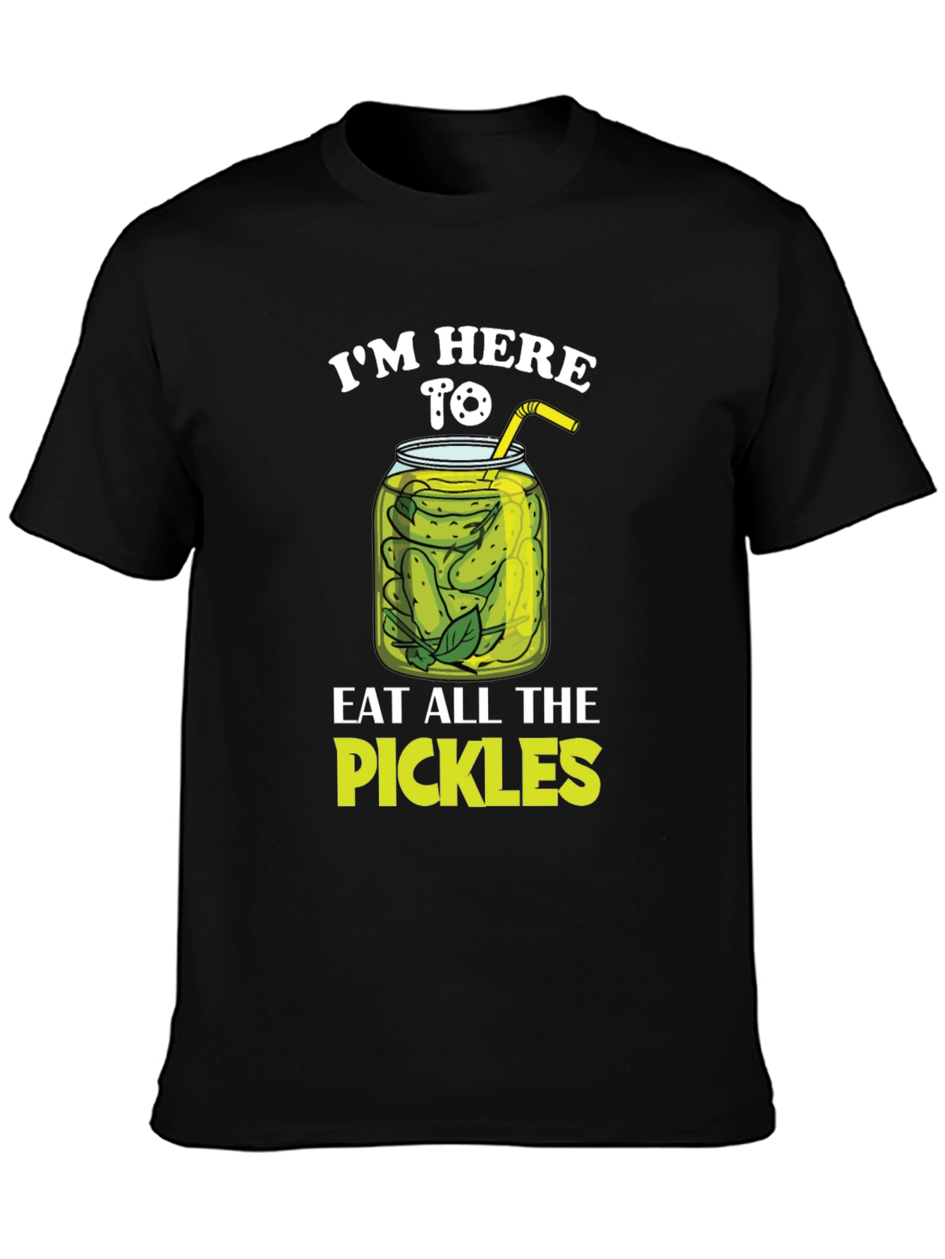 Black Pickle Lover T-Shirt - I'm Here To Eat All The Pickles view 3