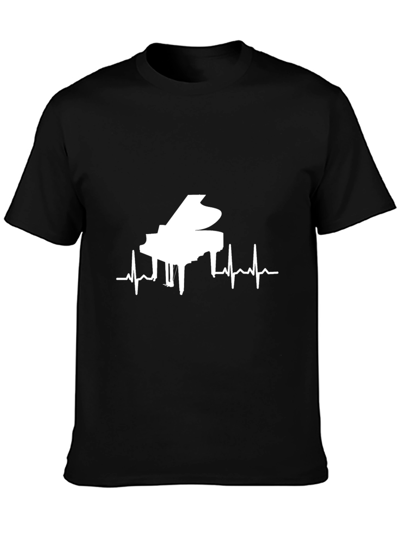 Black Piano Heartbeat T-Shirt view 3