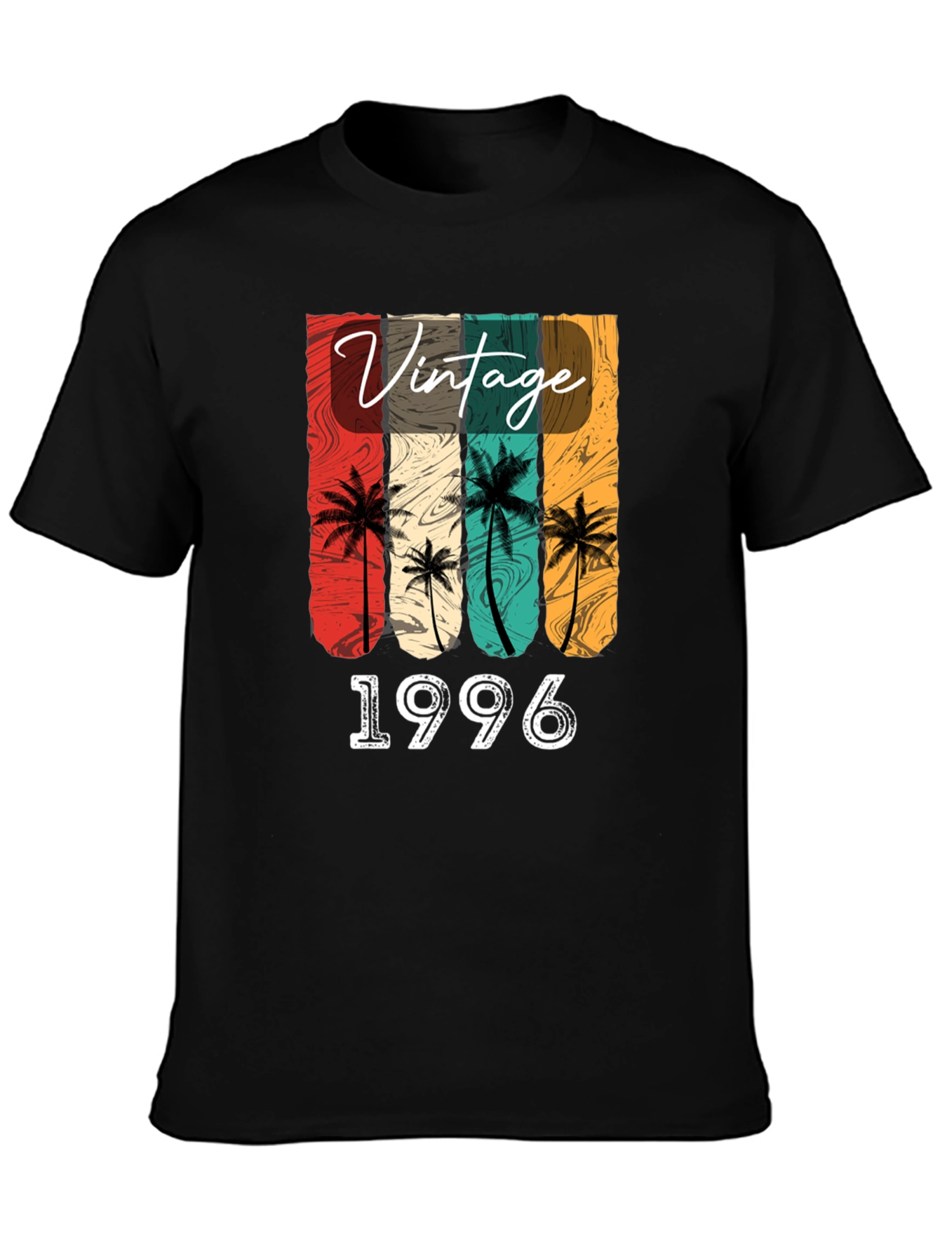 Black Vintage 1996 Palm Tree Graphic T-Shirt view 3