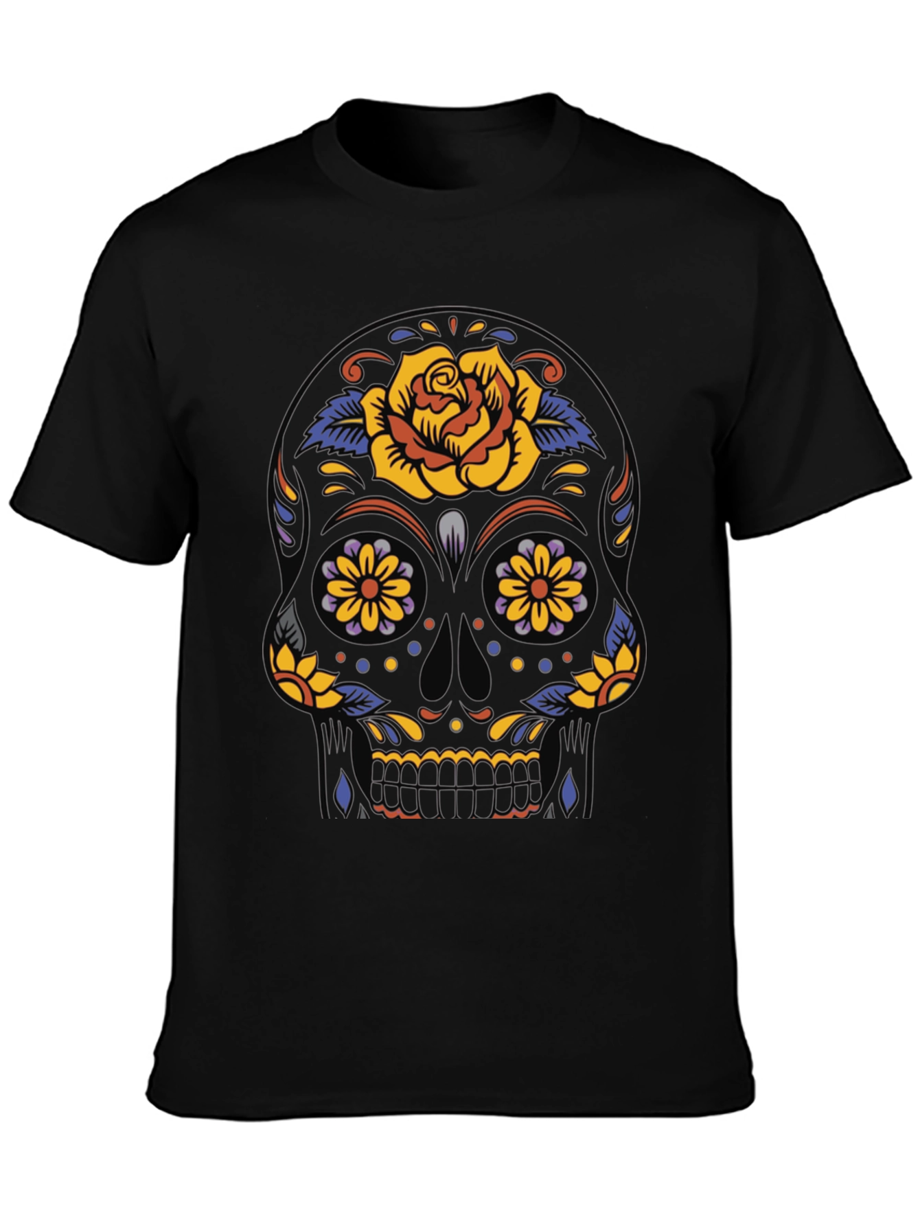 Black Sugar Skull T-Shirt - Day of the Dead view 3