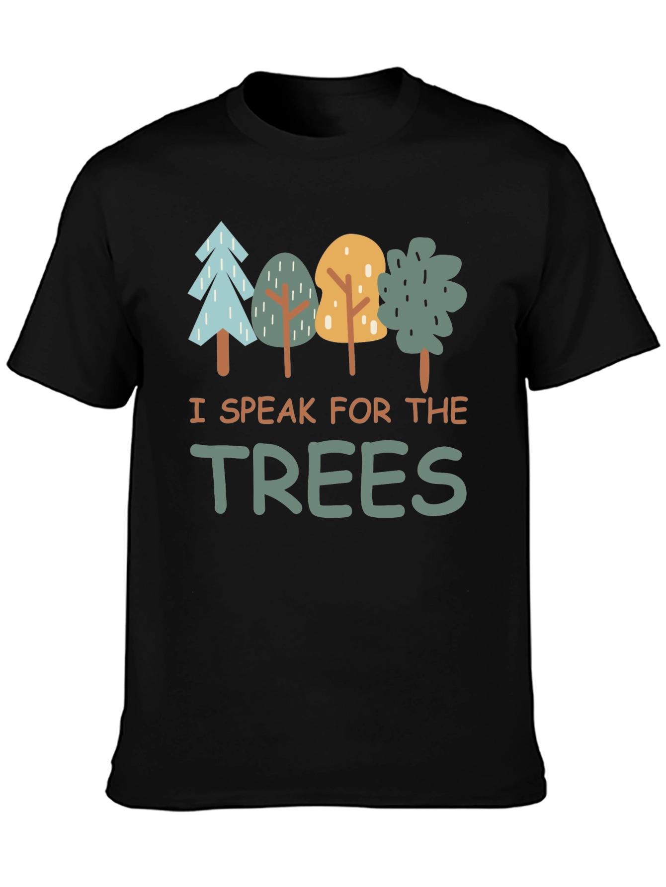 Black I Speak for the Trees Graphic T-Shirt view 3