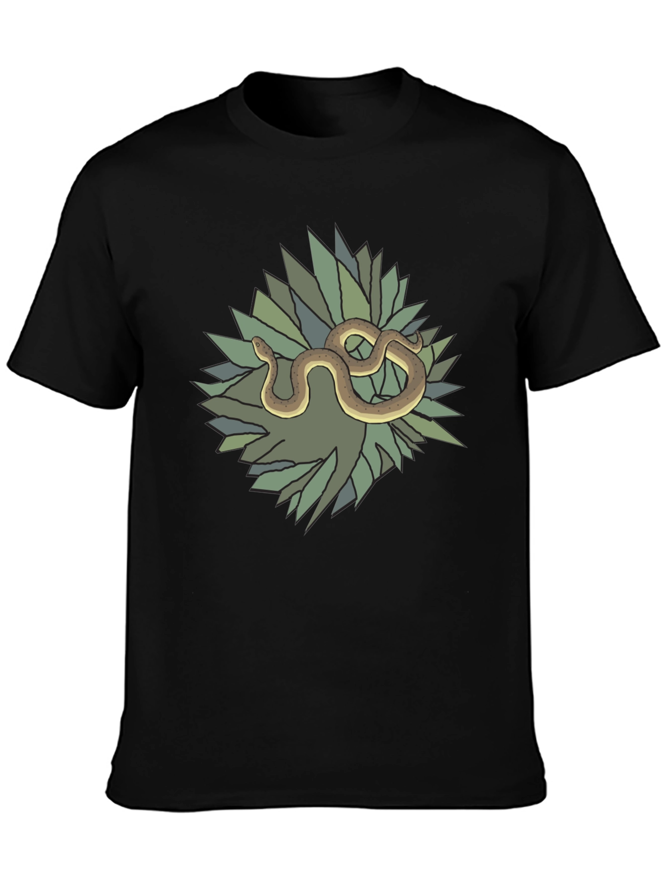 Black Snake and Agave Black T-Shirt view 3