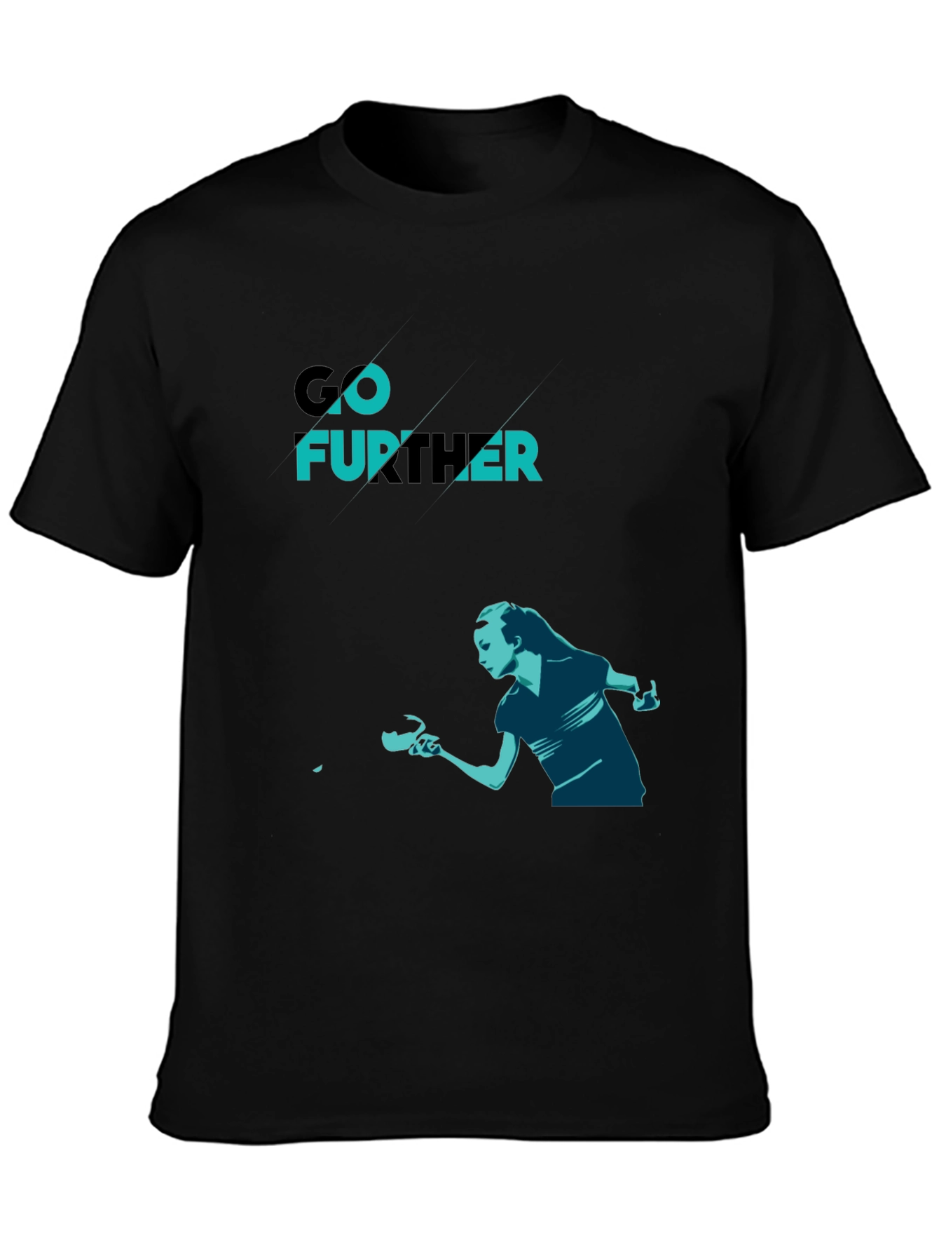 Black Go Further Table Tennis Graphic Tee view 3
