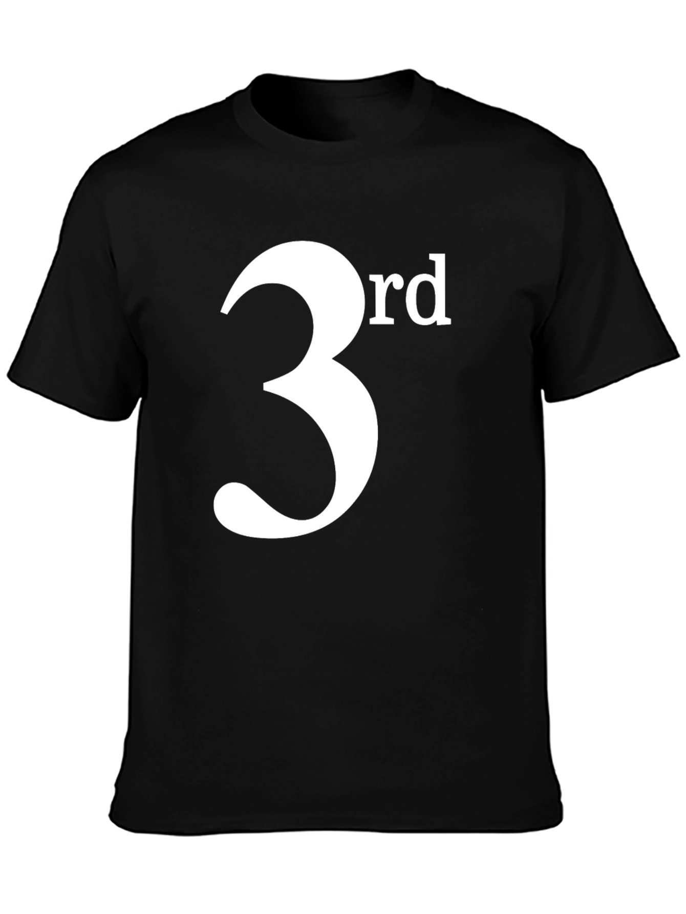Black 3rd T-Shirt - Black Cotton Blend Casual Tee view 3