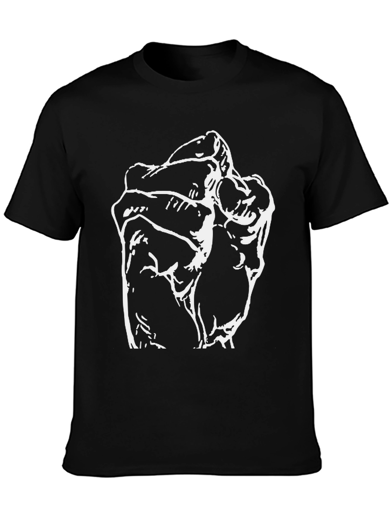 Black Black T-Shirt with Abstract Fist Graphic view 3