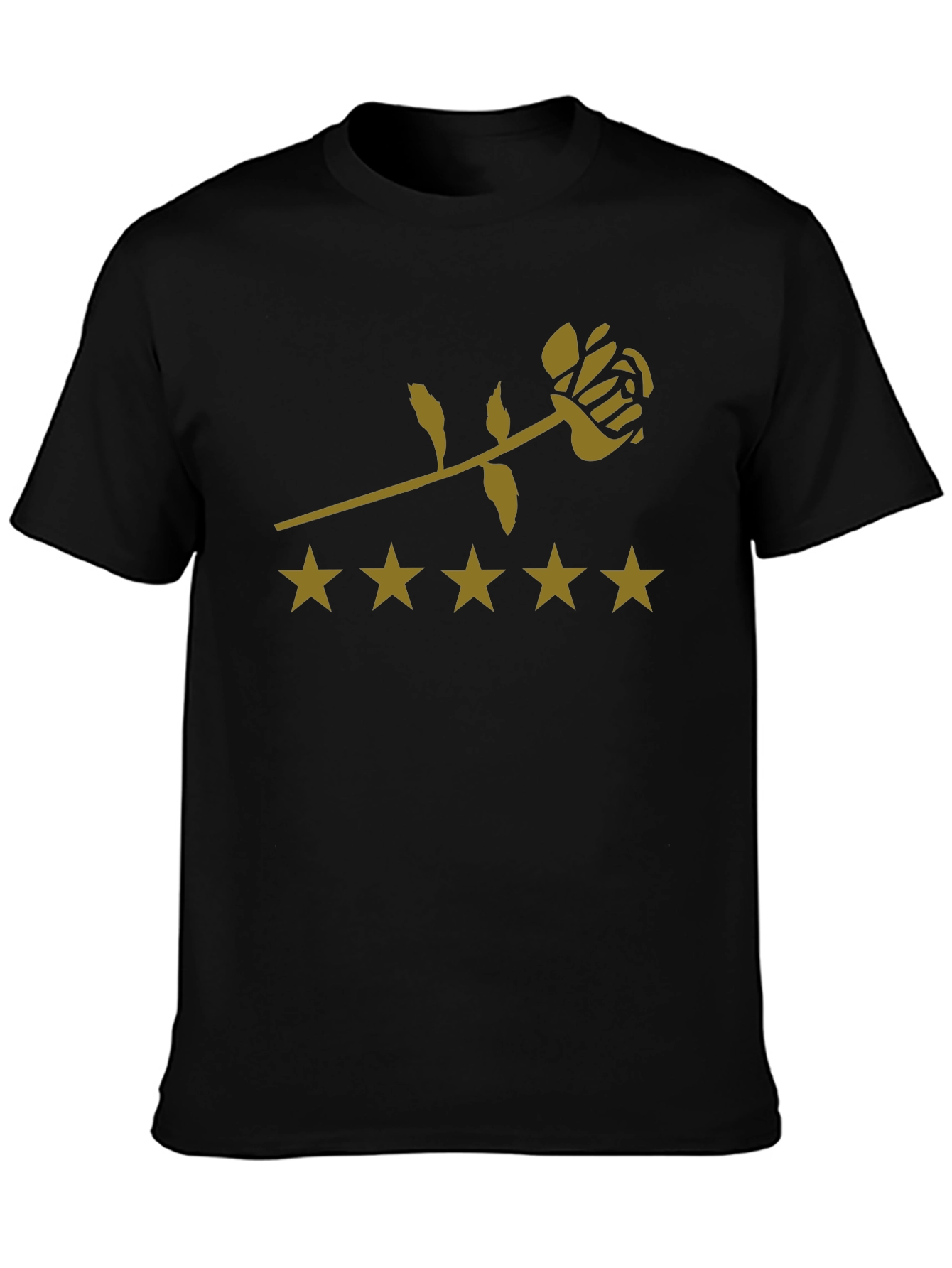 Rose & Star Graphic Tee - Black Cotton - 3