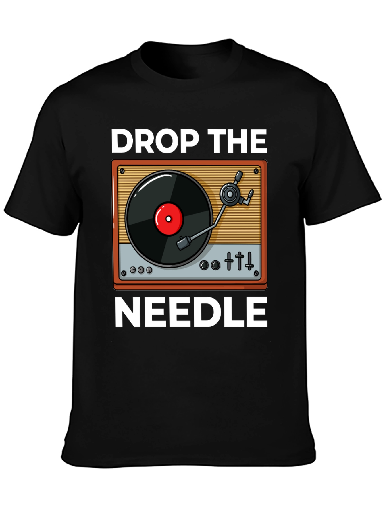Black Drop the Needle Graphic T-Shirt view 3