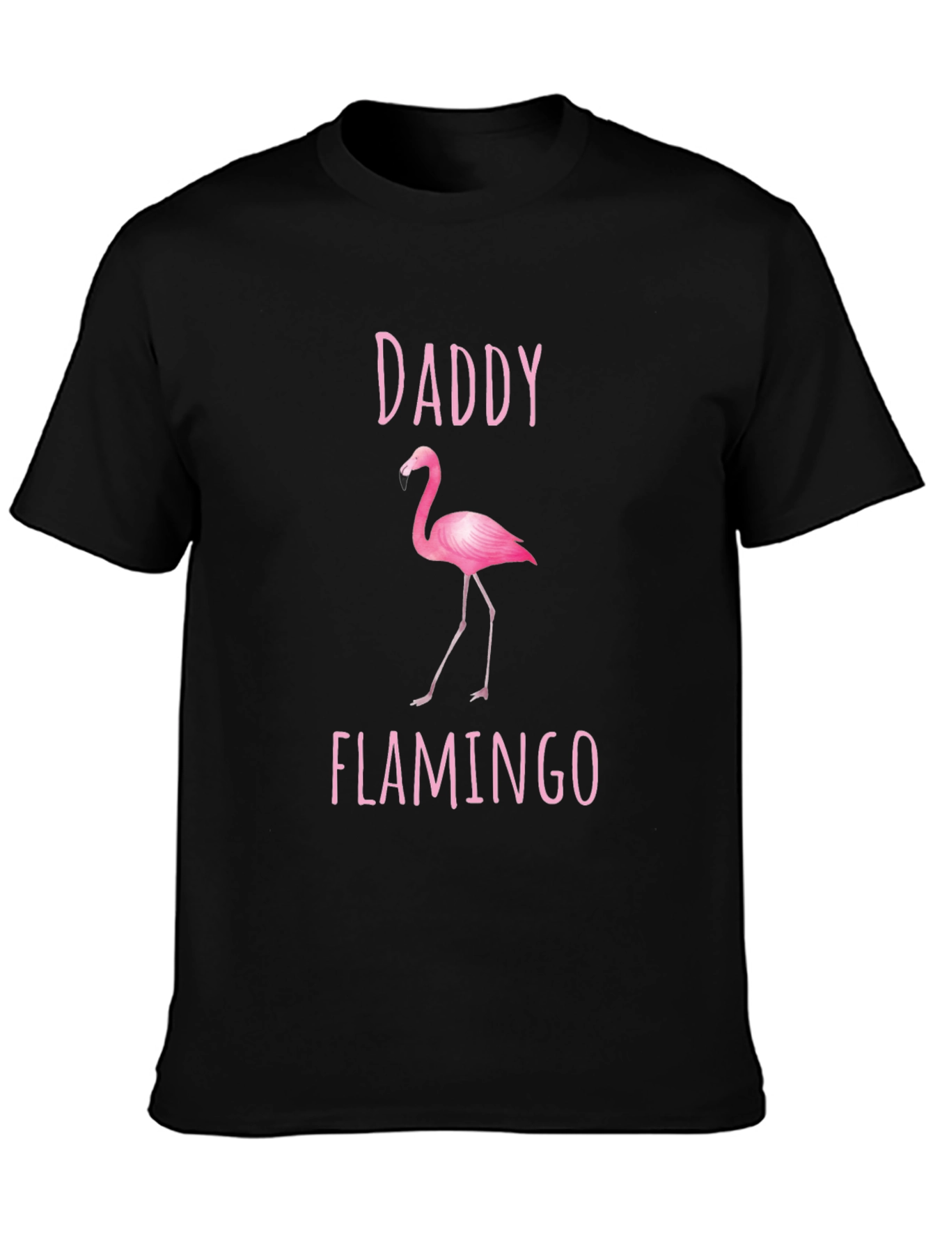Black Daddy Flamingo Graphic Tee - Black Cotton Shirt view 3
