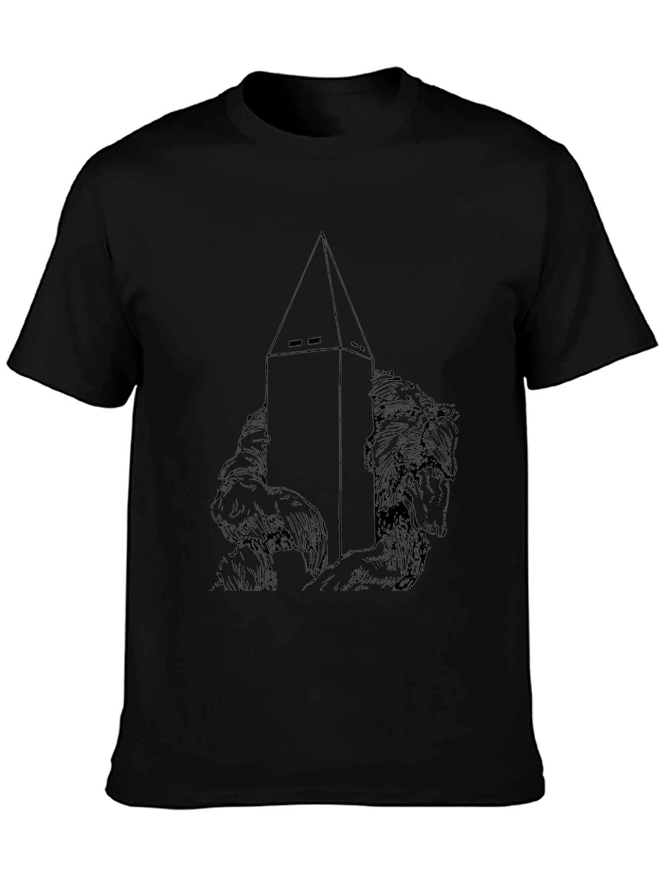 Black Tower and Wolves Graphic T-Shirt - Black view 3