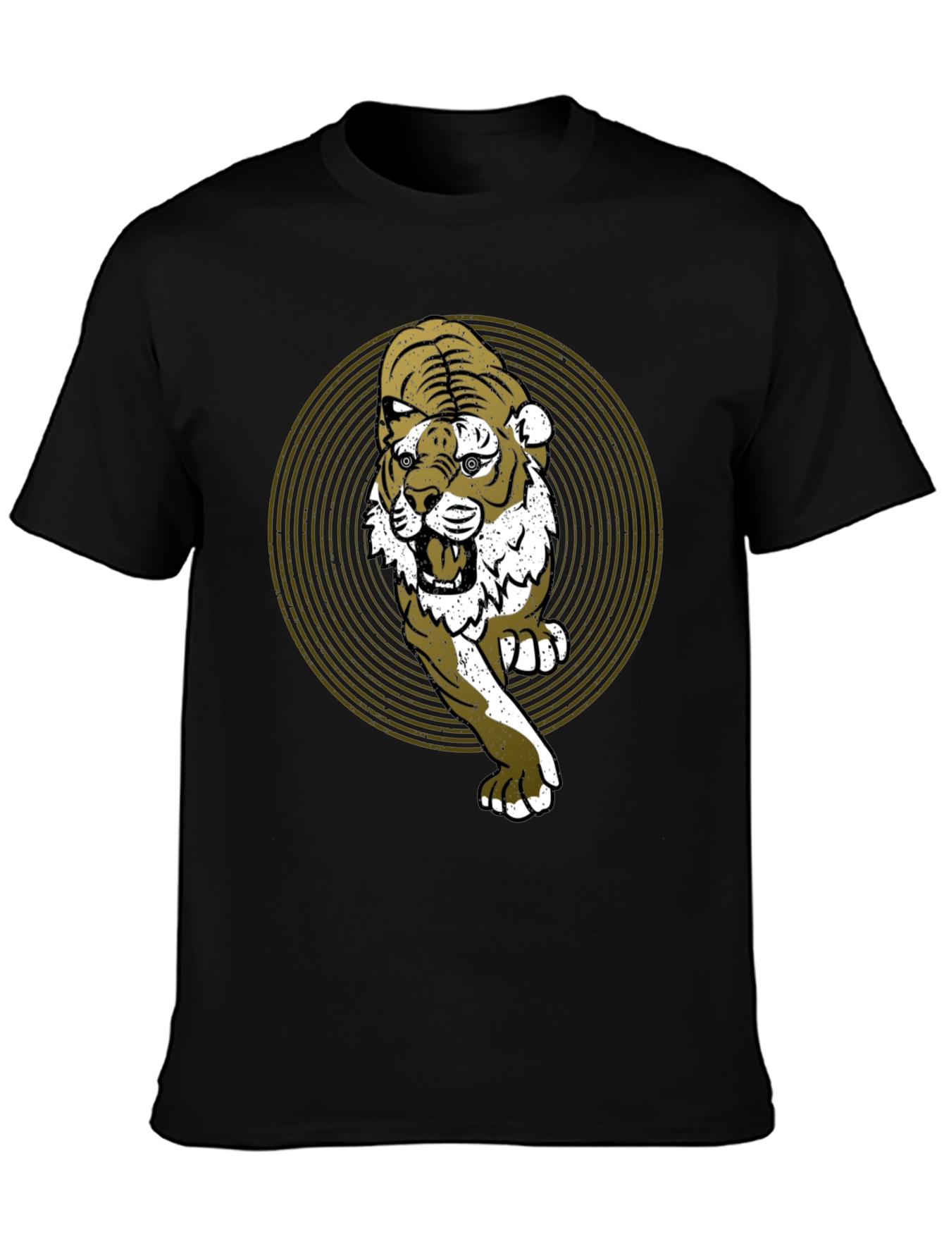 Black Tiger Graphic Print Black T-Shirt view 3