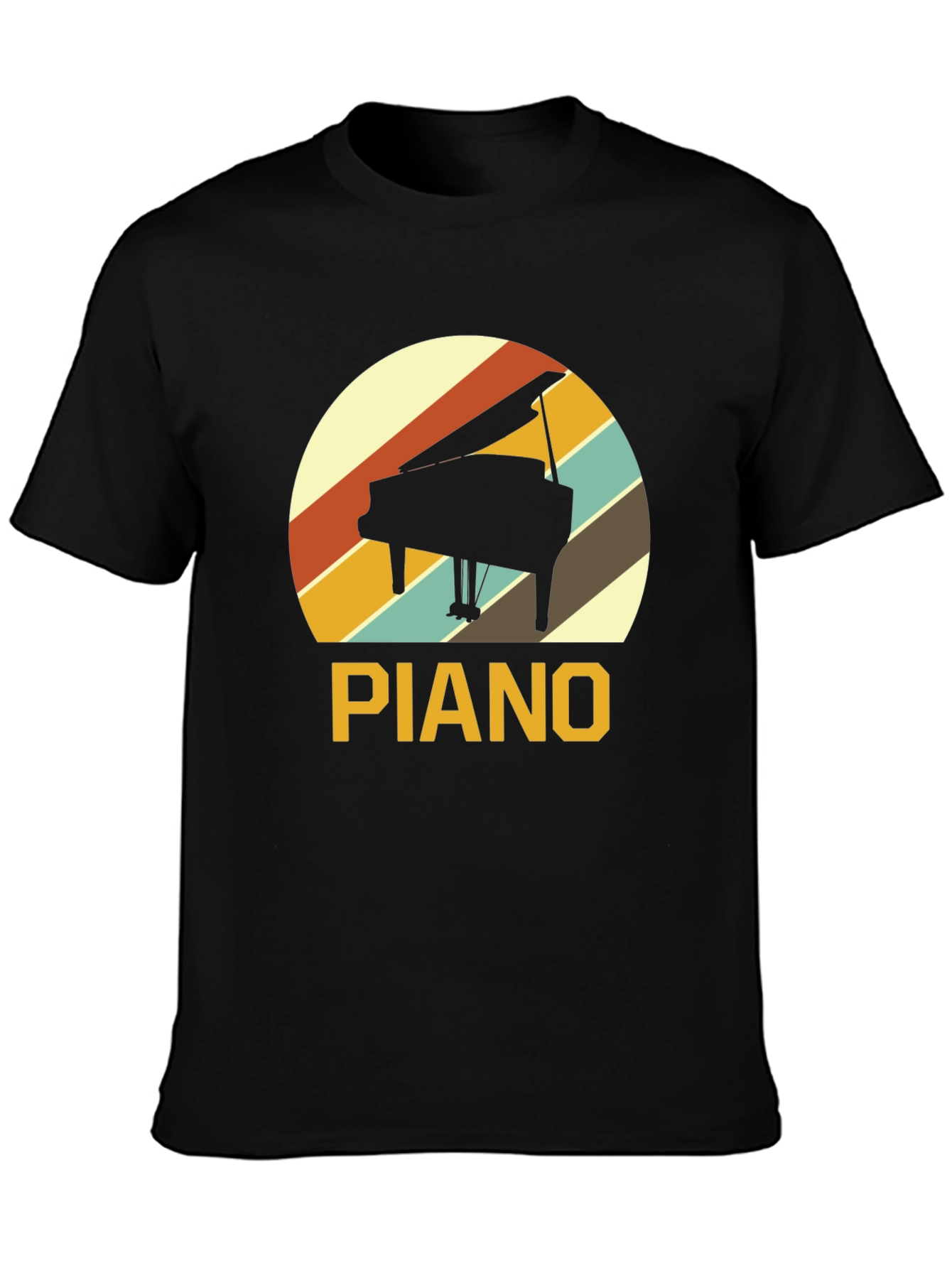 Black Retro Piano T-Shirt - Music Lover Tee view 3