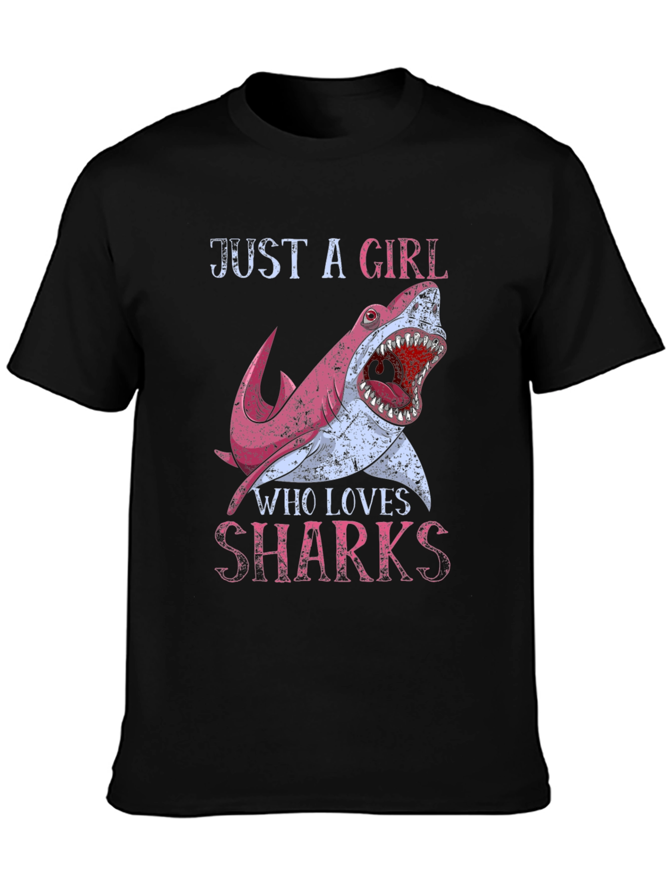 Black Girl Loves Sharks T-Shirt - Novelty Graphic Tee view 3