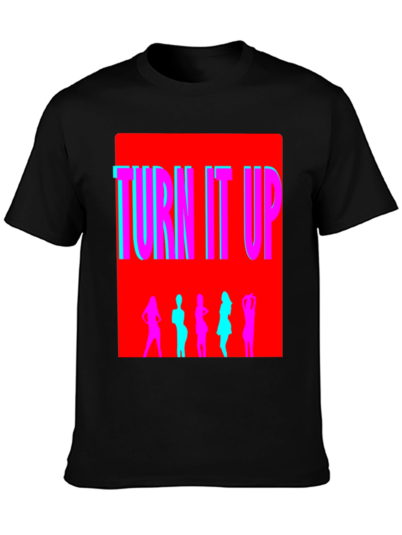 Black Turn It Up Graphic T-Shirt view 3