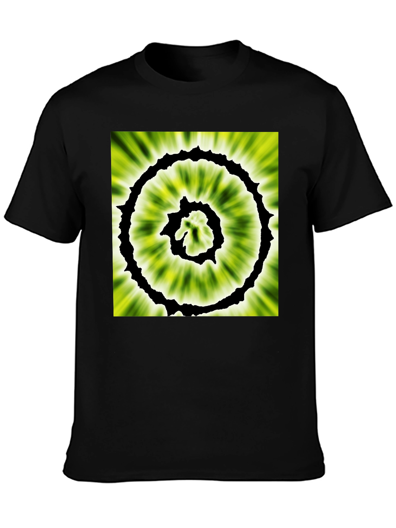 Black Abstract Spiral Graphic Black T-Shirt view 3