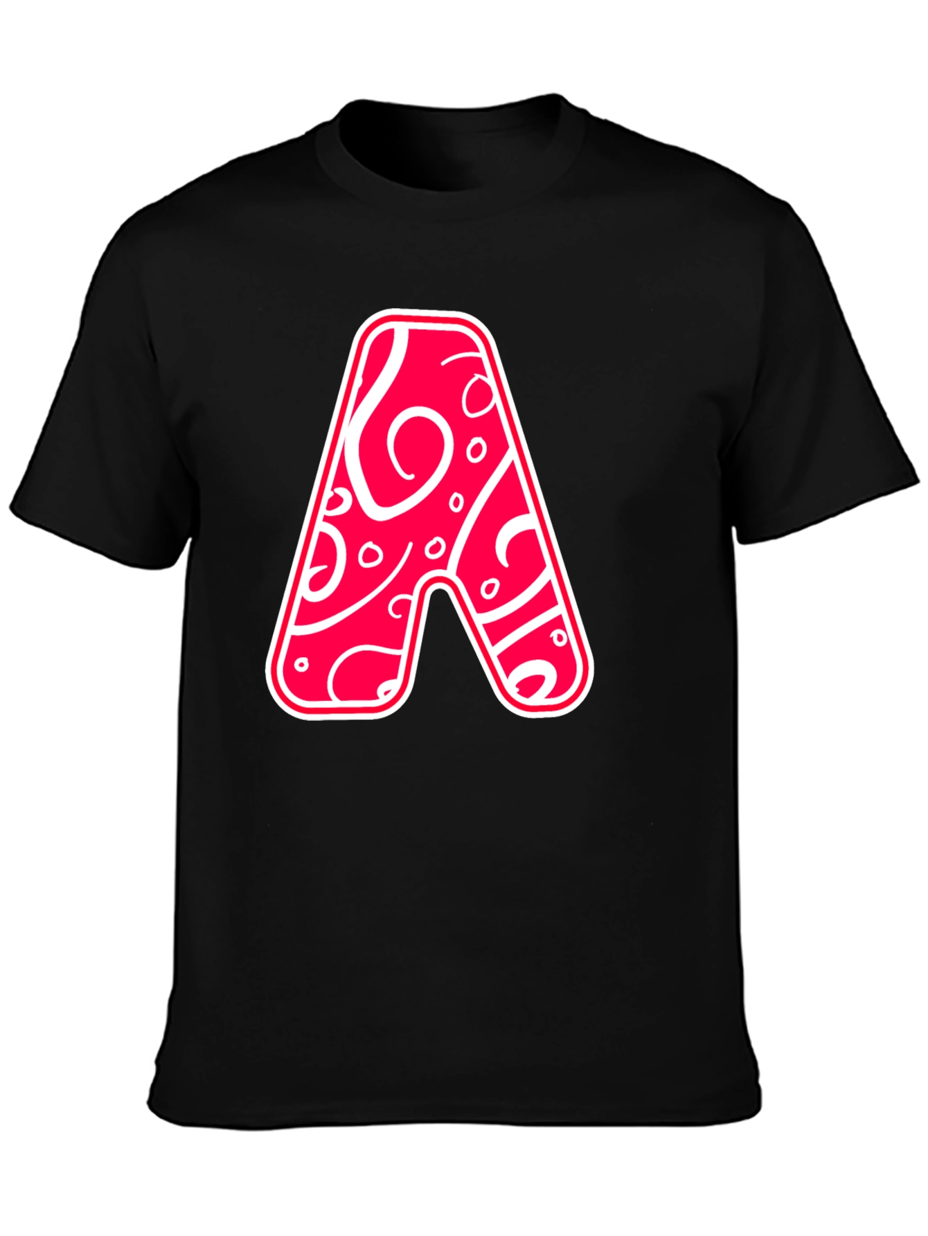 Black Funky Letter A Graphic Tee view 3