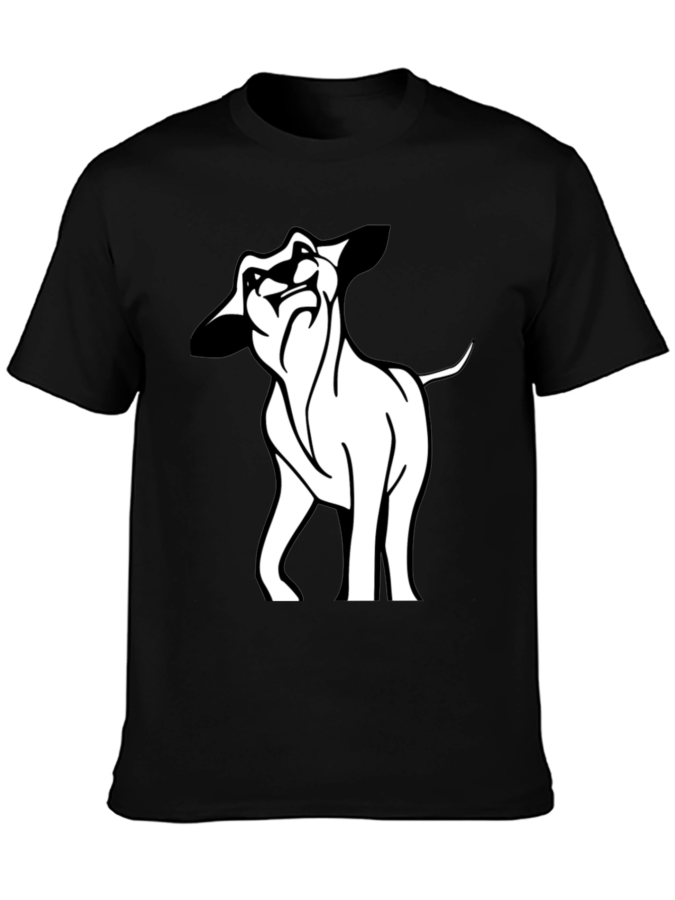 Black Cool Lion Graphic Black T-Shirt view 3