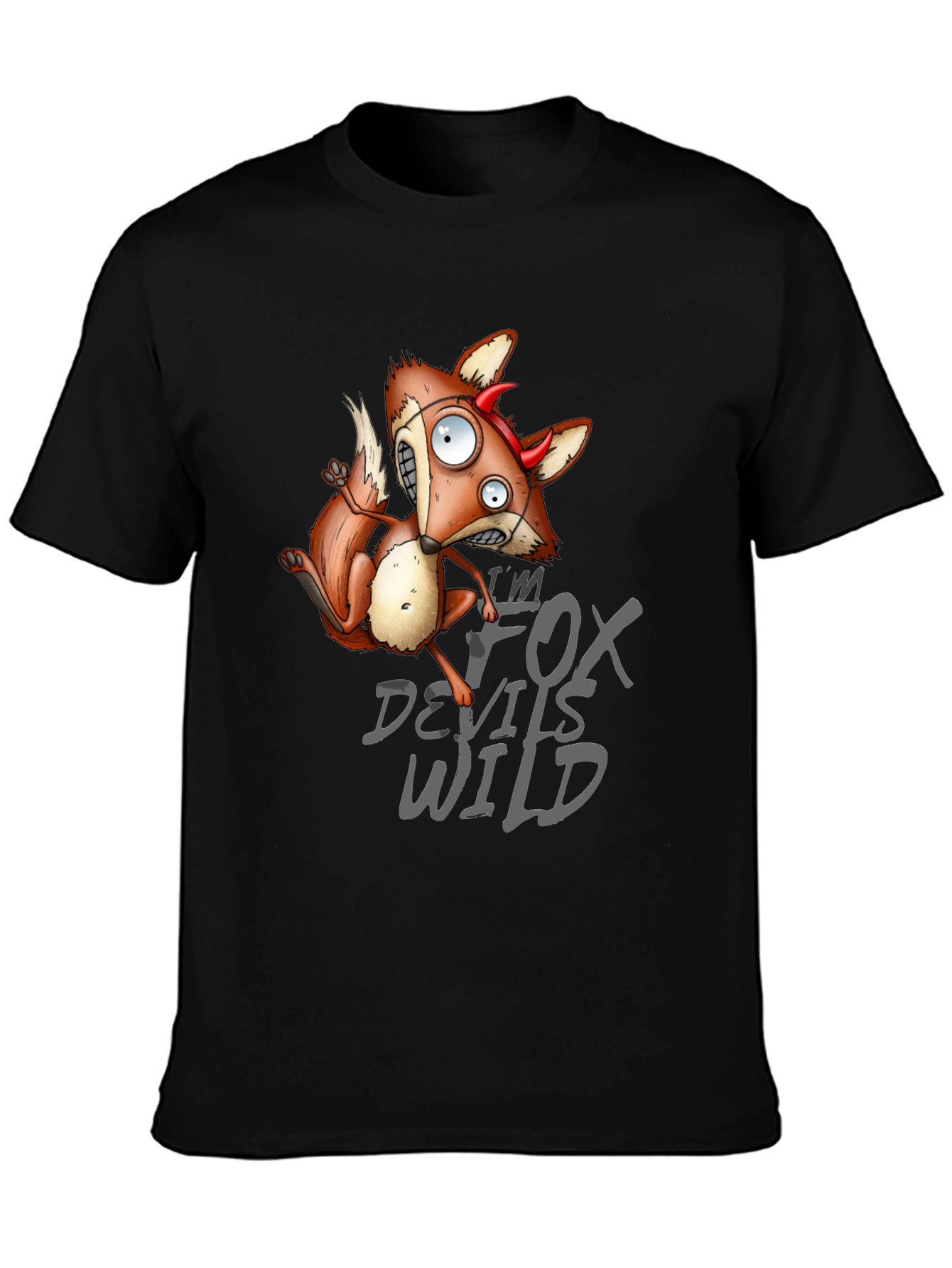 Black I'm Fox Devils Wild Graphic T-Shirt view 3