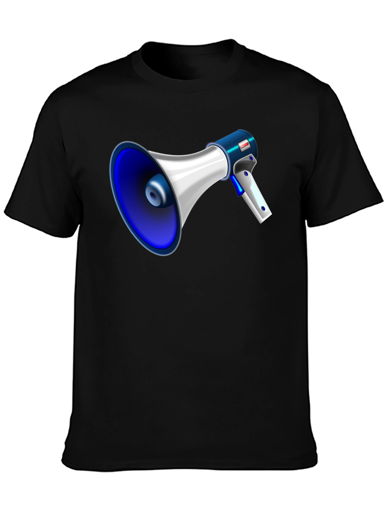 Black Megaphone Graphic Tee - Bold Black T-Shirt view 3