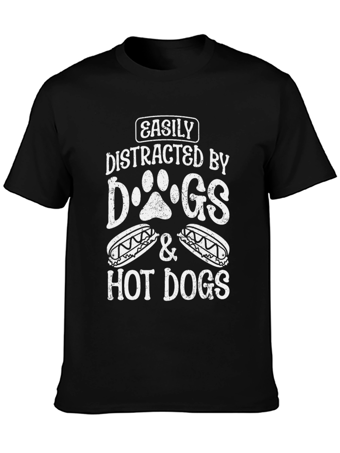 Easily Distracted by Dogs & Hot Dogs T-Shirt - 3