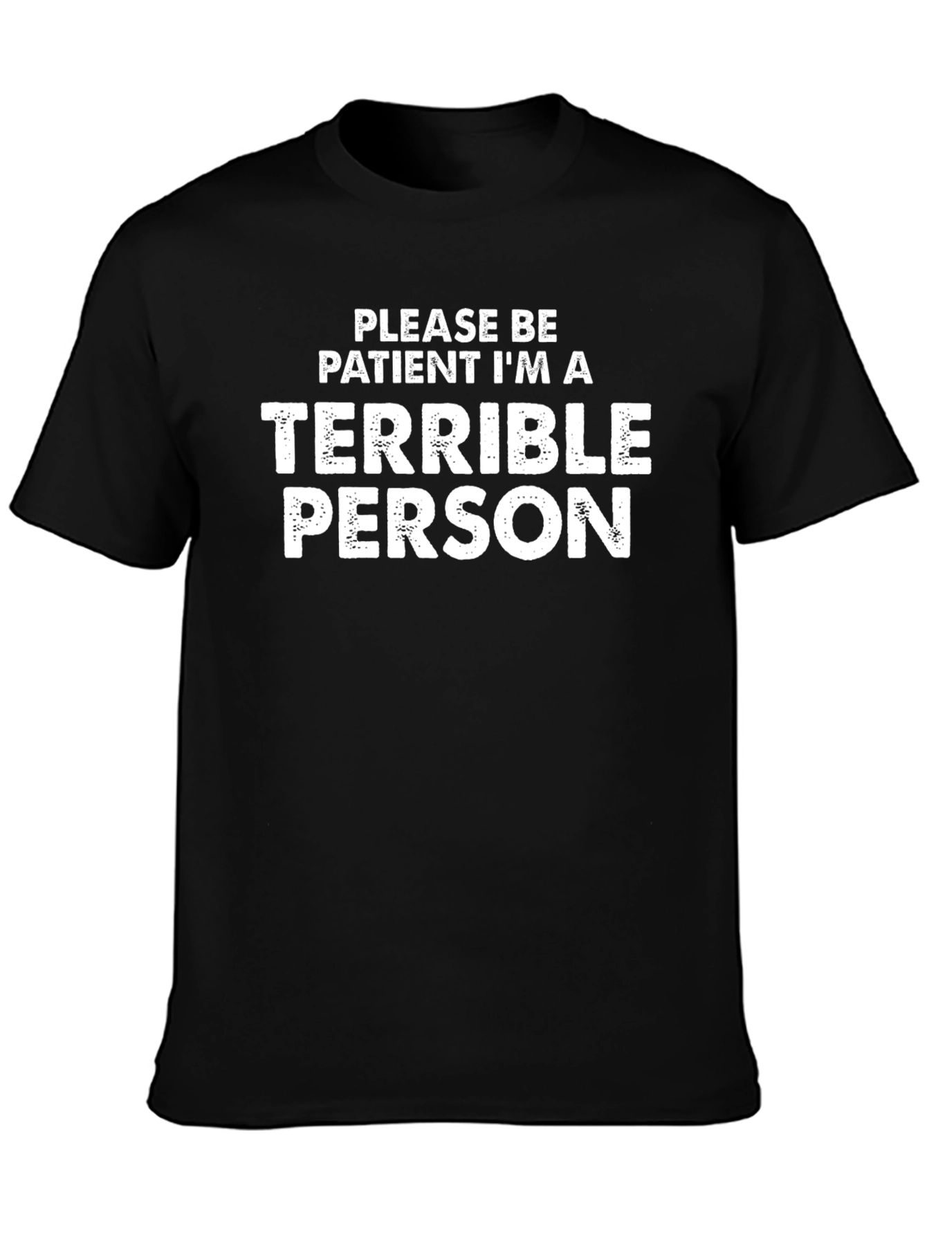Black Terrible Person Graphic T-Shirt - Funny Sarcastic Tee view 3