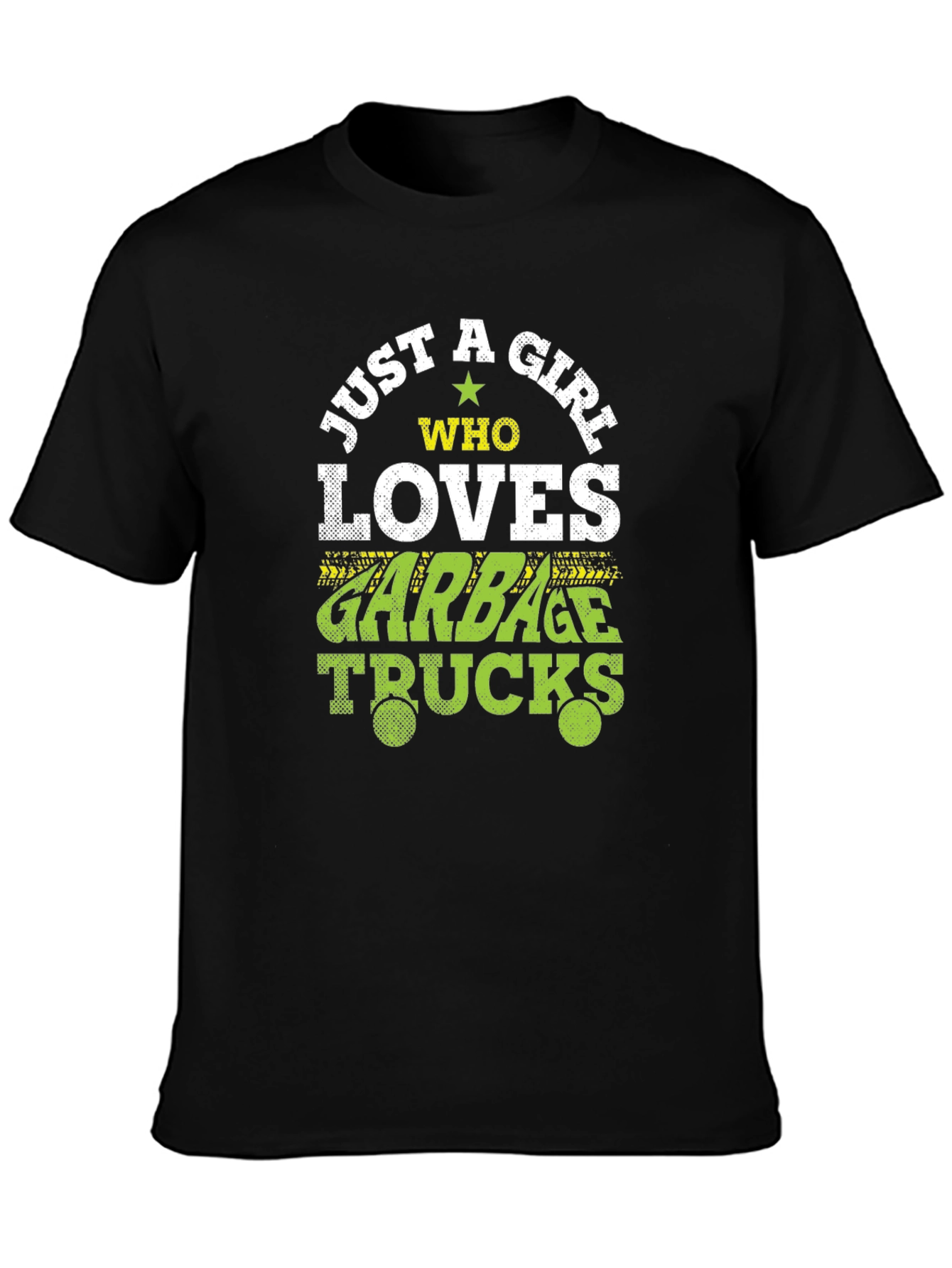 Black Girl Who Loves Garbage Trucks T-Shirt view 3