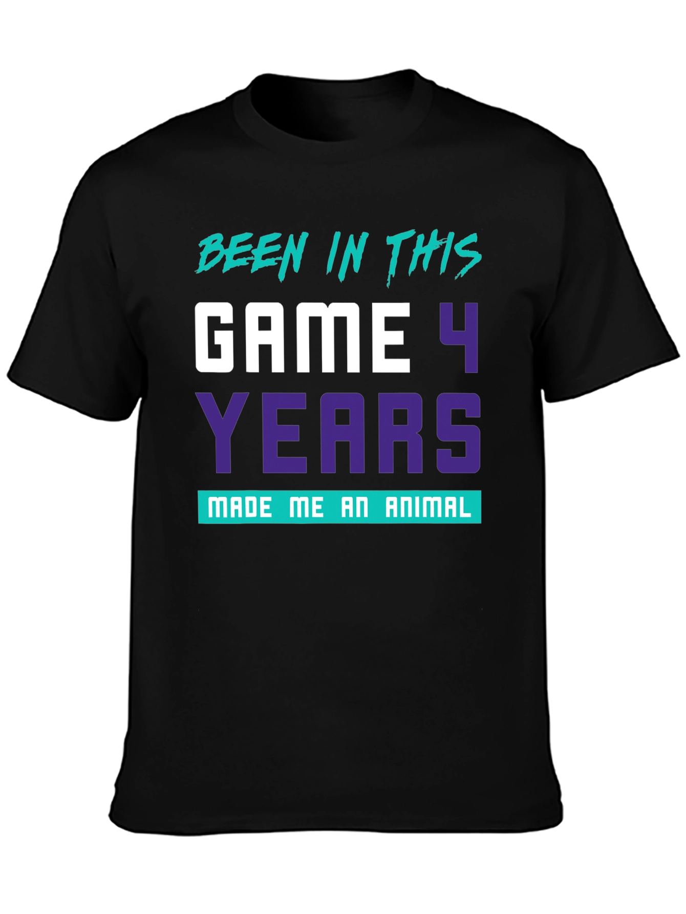 Black Been in This Game 4 Years Funny Graphic Tee view 3