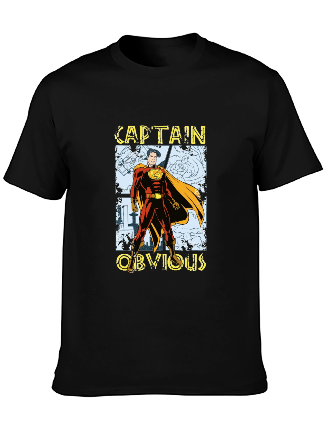 Black Captain Obvious Graphic T-Shirt - Black view 3