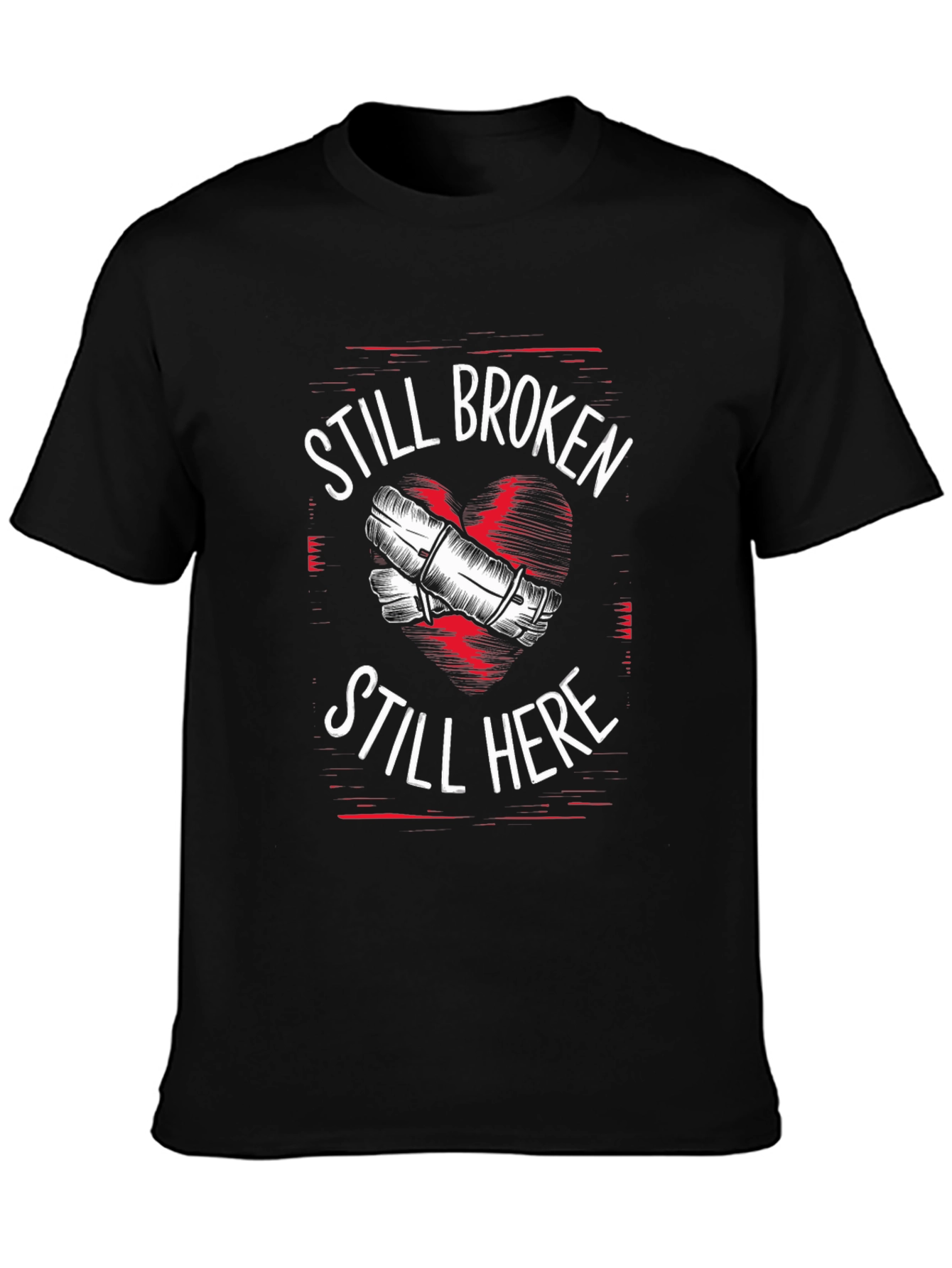 Black Still Broken Still Here Graphic Tee view 3