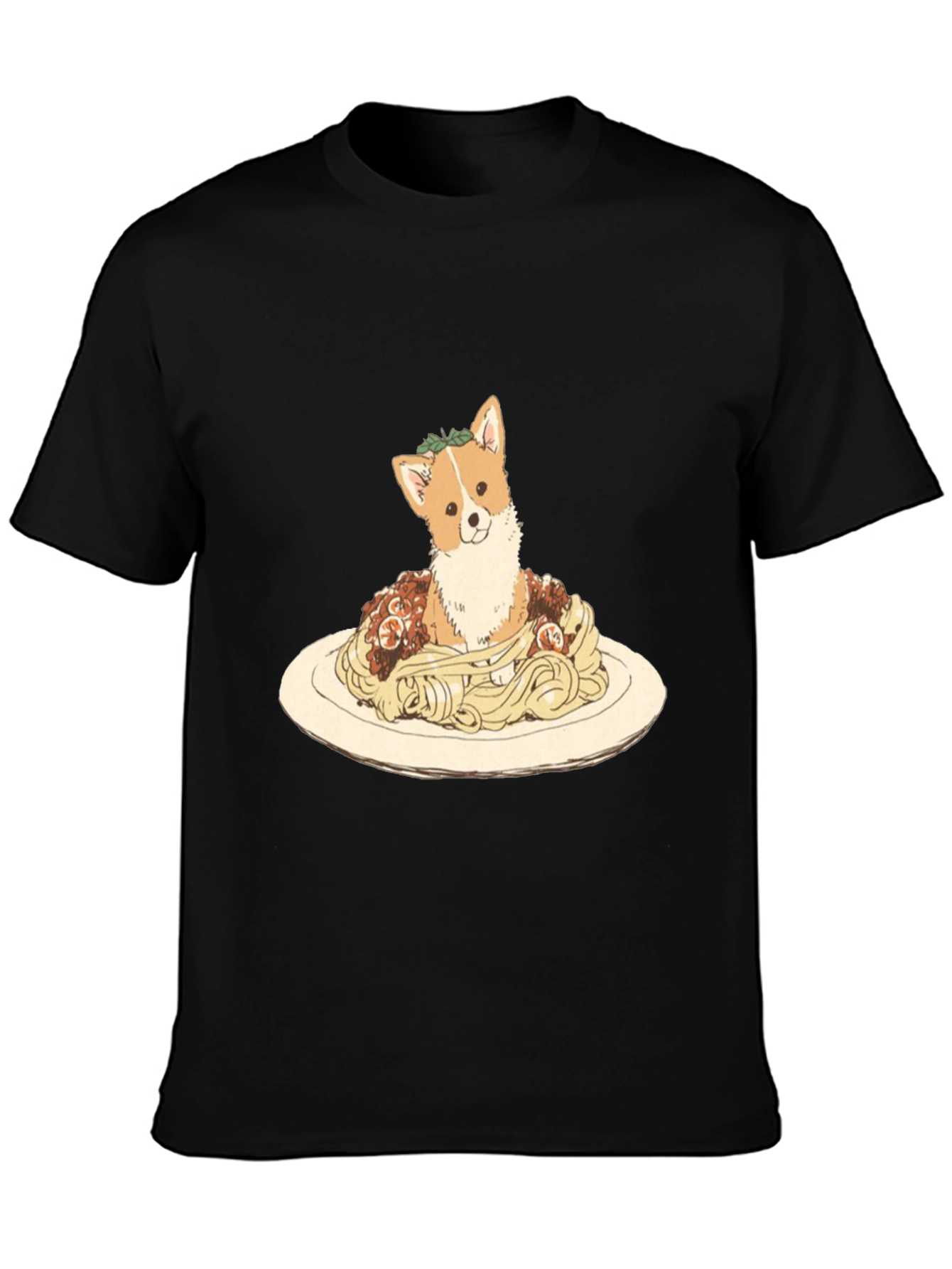 Black Corgi Spaghetti Graphic Tee view 3