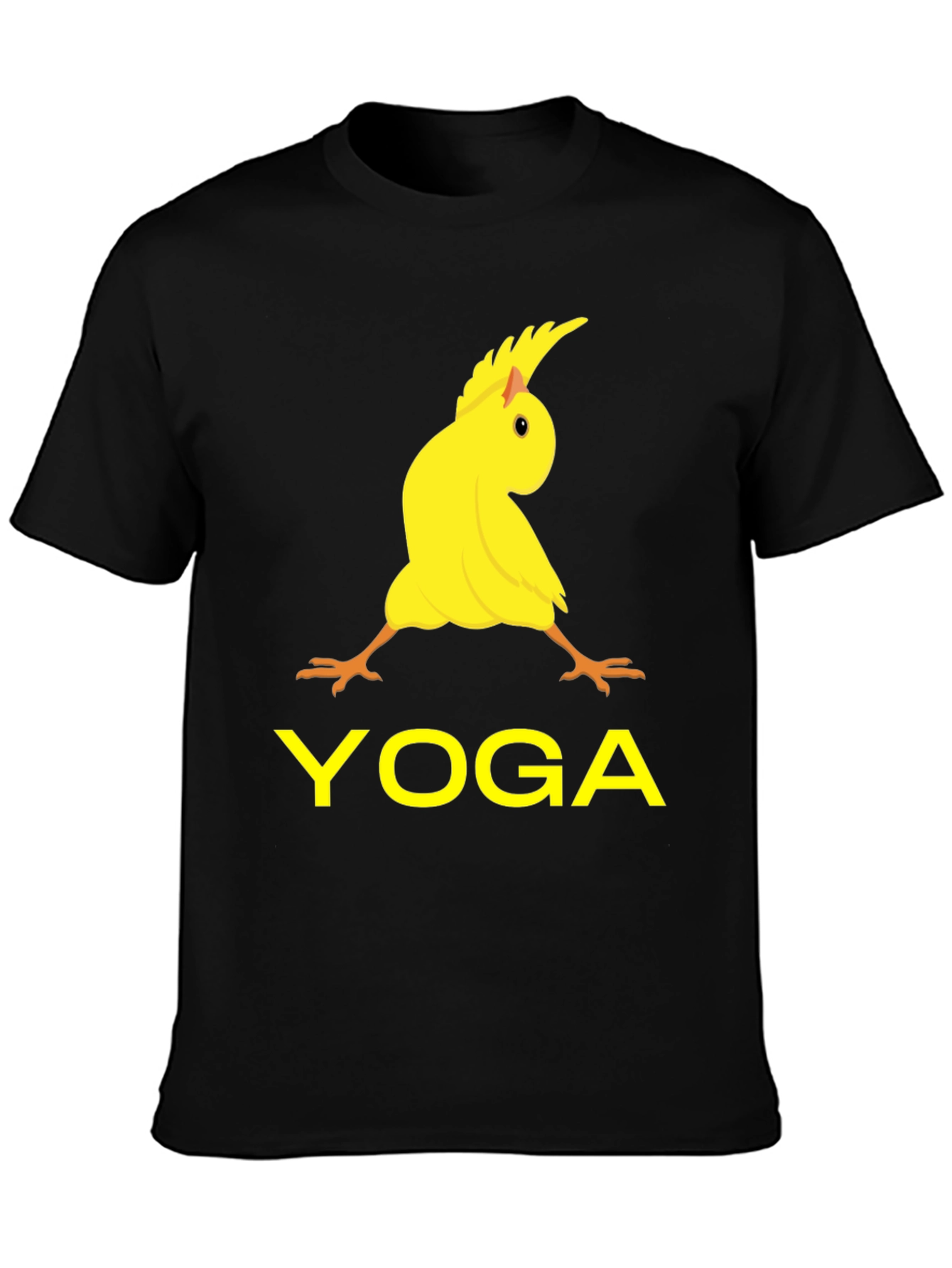 Black Yoga Cockatiel Black T-Shirt view 3