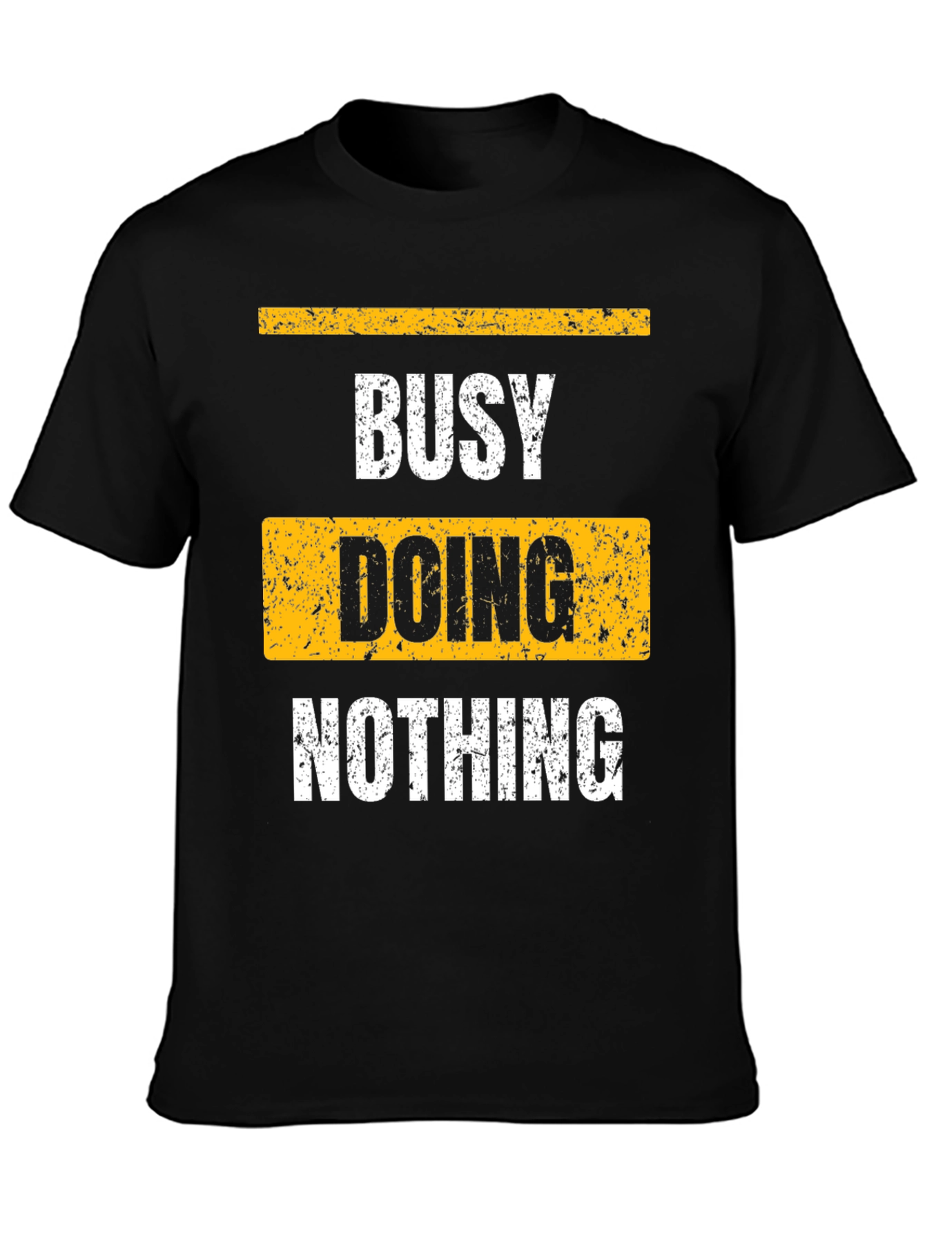 Black Busy Doing Nothing Black Graphic T-Shirt view 3