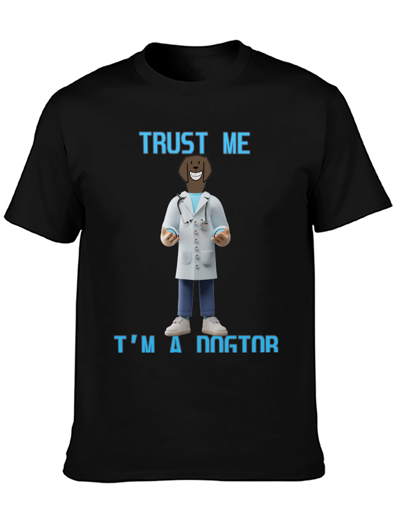 Black Trust Me I'm A Dogtor T-Shirt view 3