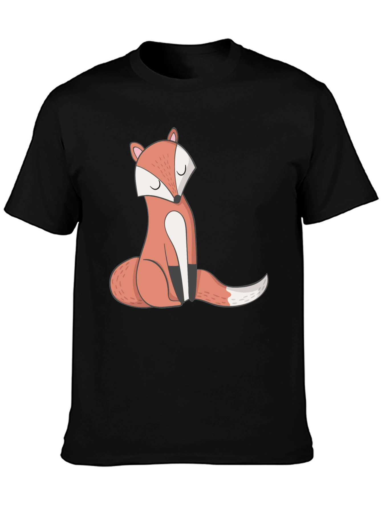 Black Cool Fox Graphic Tee - Unisex Black T-Shirt view 3