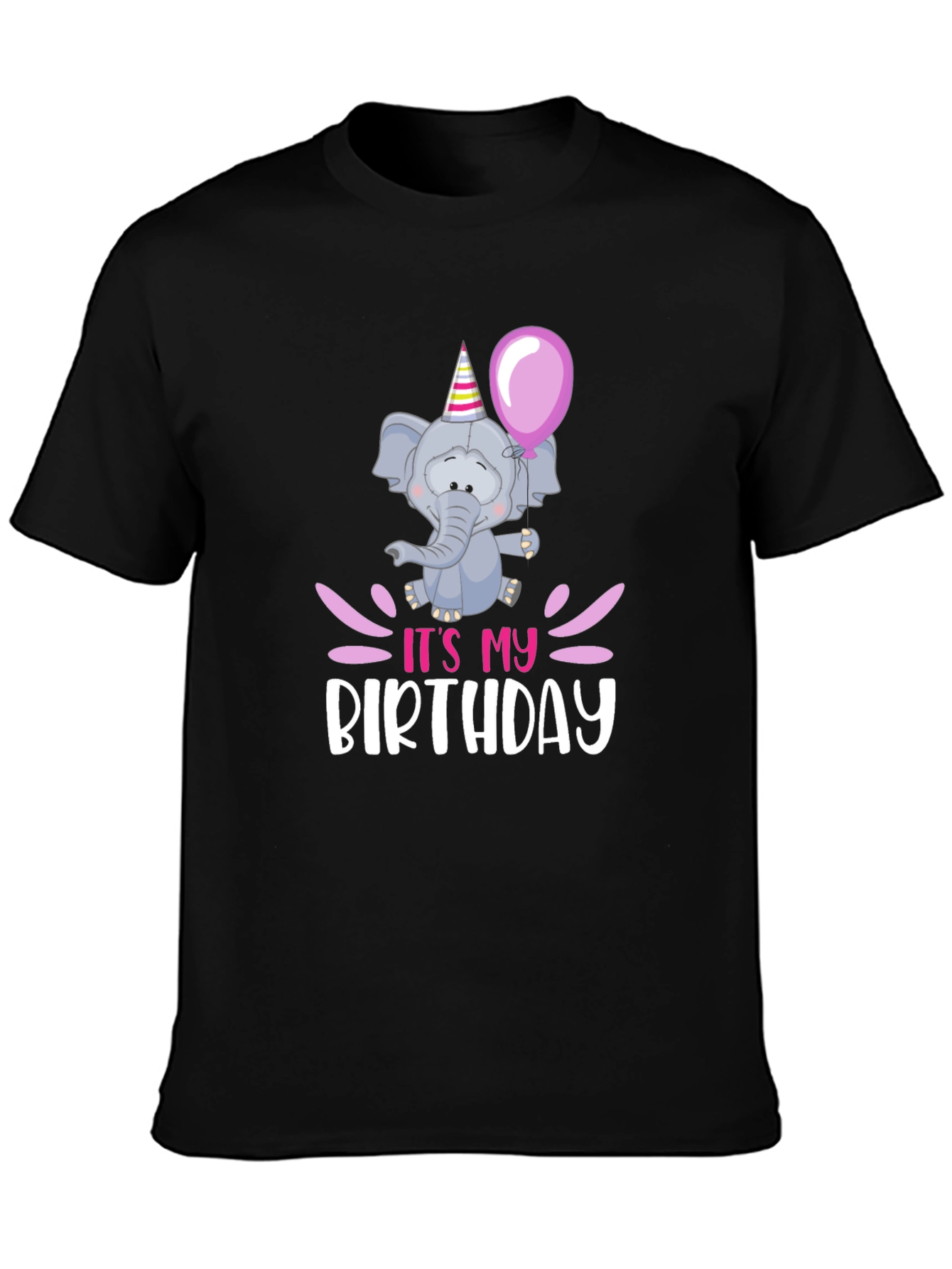 Black Birthday Elephant T-Shirt view 3