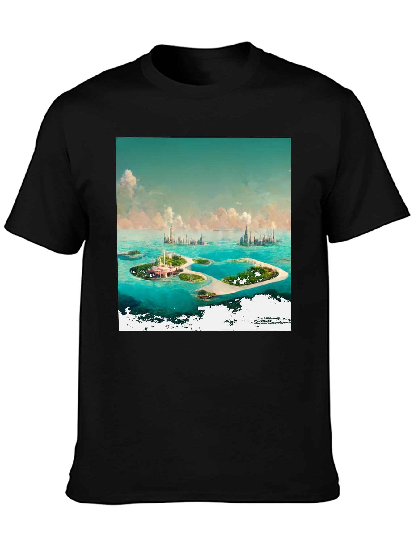 Black Island Paradise Graphic Tee - Coastal Dream view 3