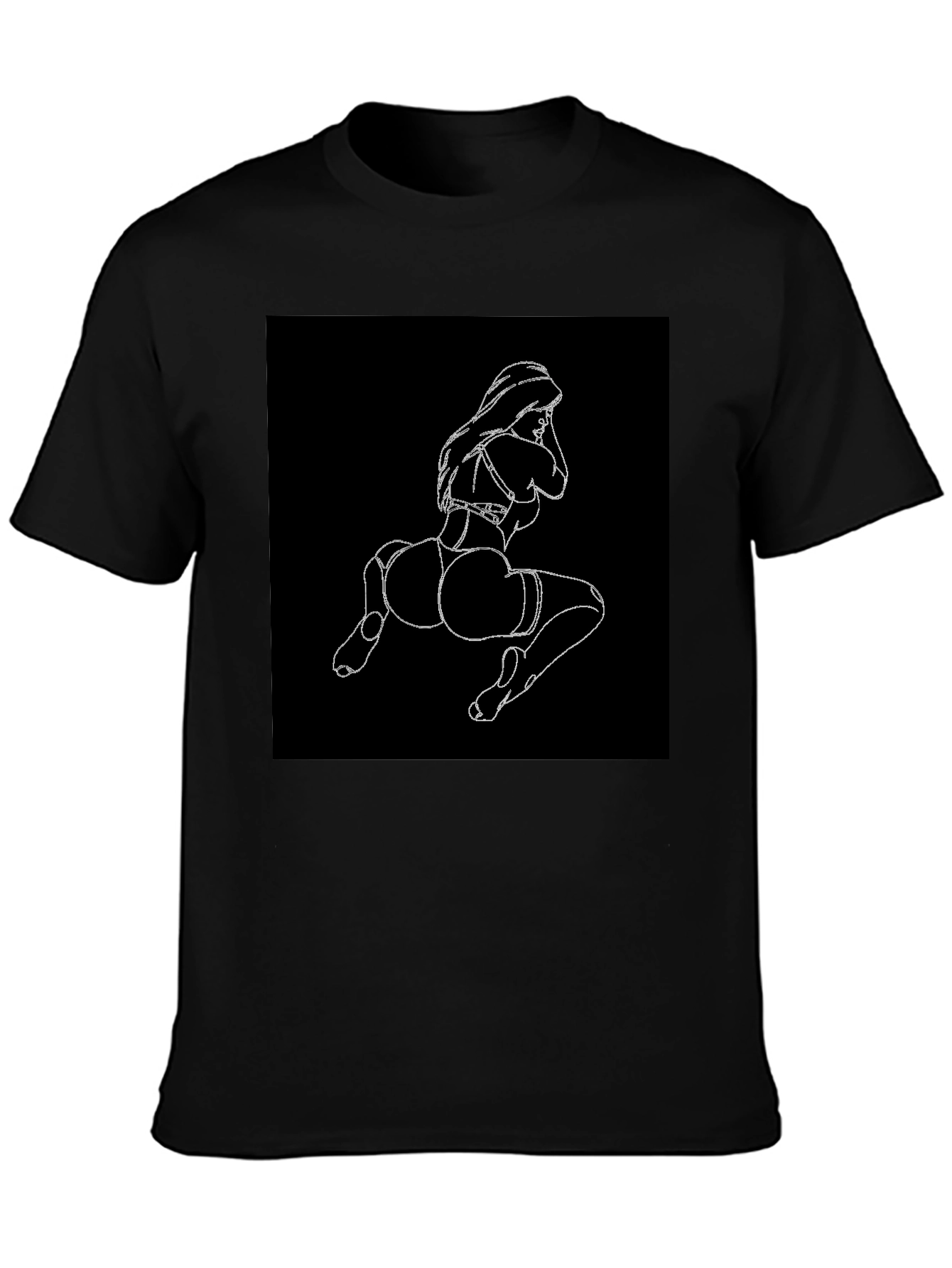 Black Black T-Shirt with Graphic Print view 3