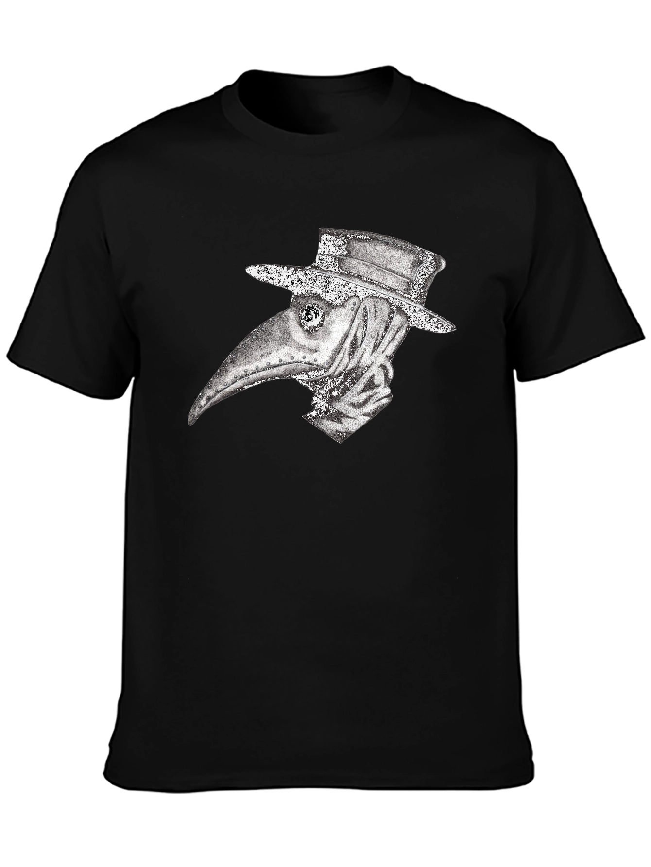 Black Plague Doctor Graphic Tee - Vintage Style view 3