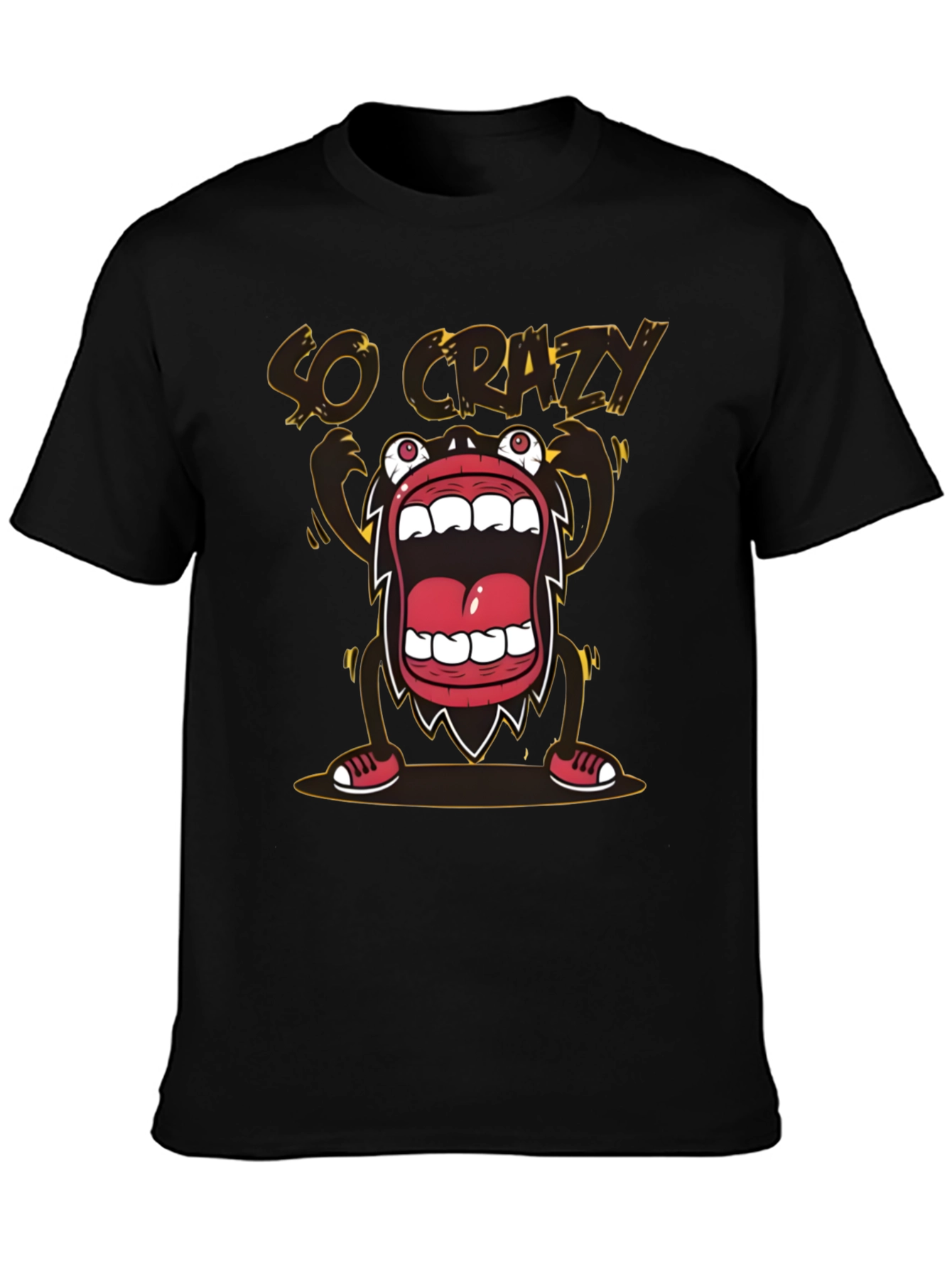 Black So Crazy Graphic T-Shirt - Bold Black Tee view 3