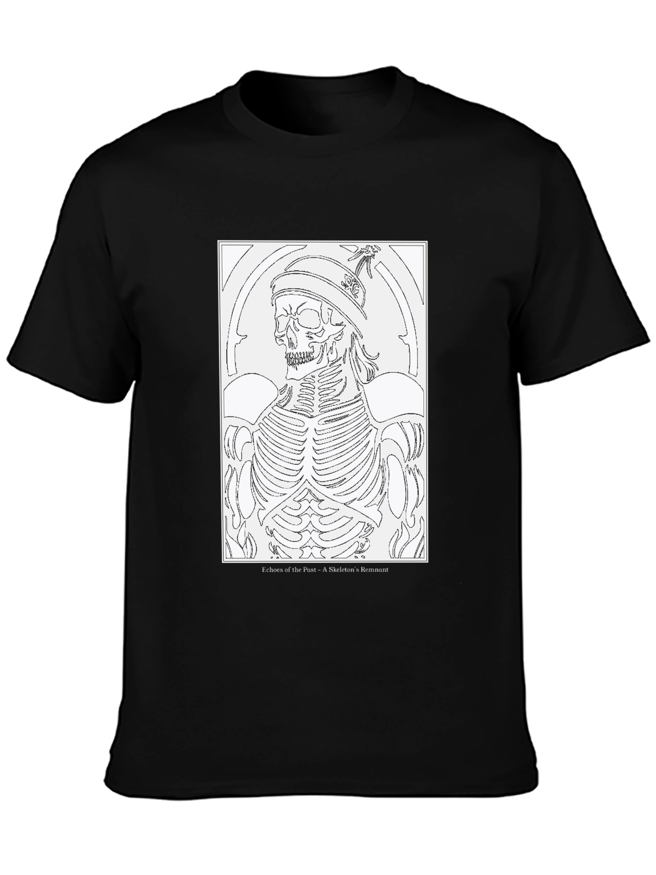 Black Echoes of the Past Skeleton T-Shirt view 3