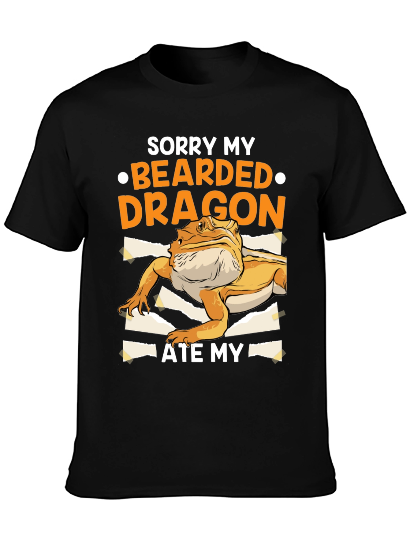Black Bearded Dragon Ate My Homework T-Shirt Funny Lizard Lover Tee view 3