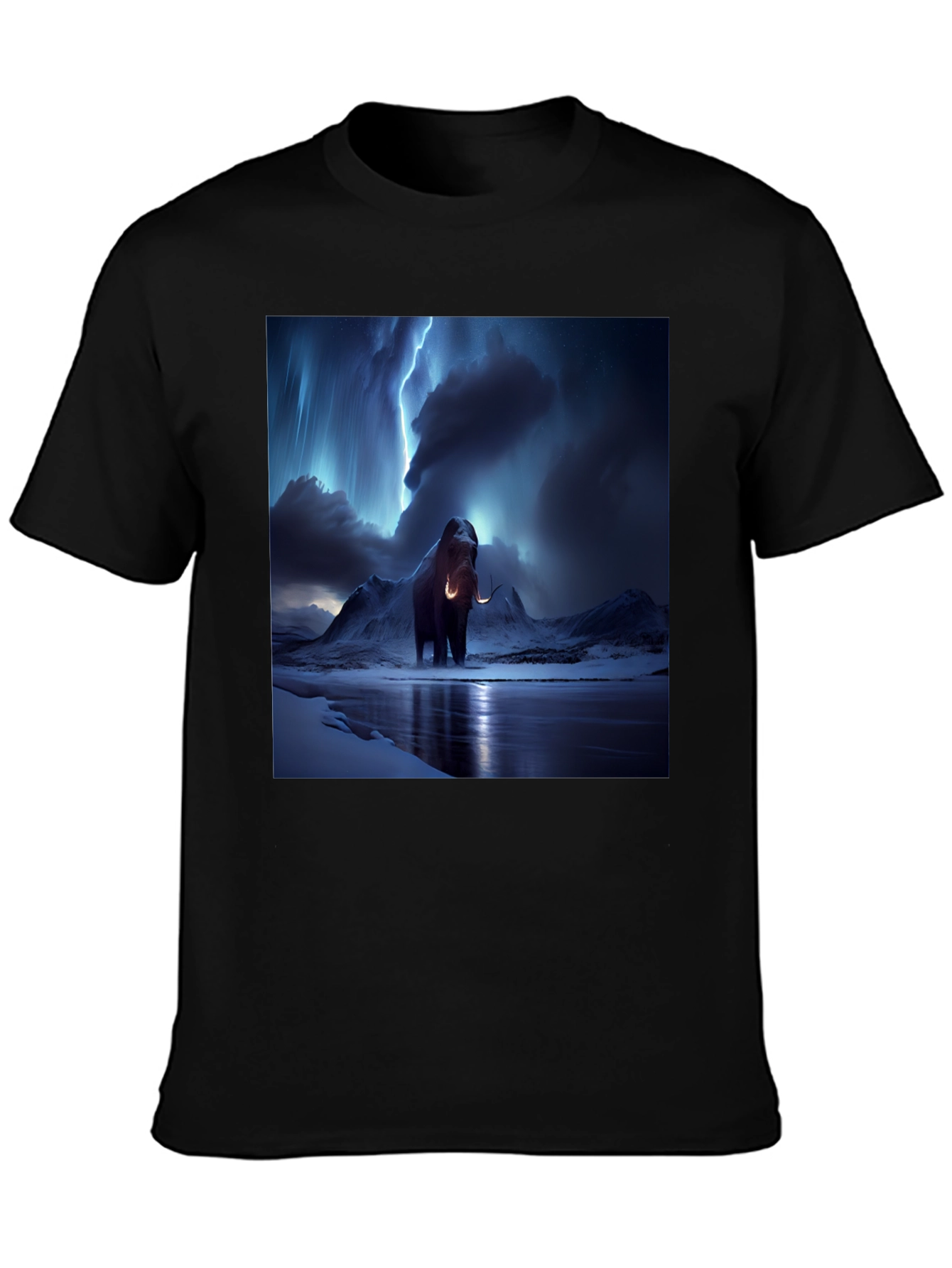 Black Mammoth Lightning Black T-Shirt view 3
